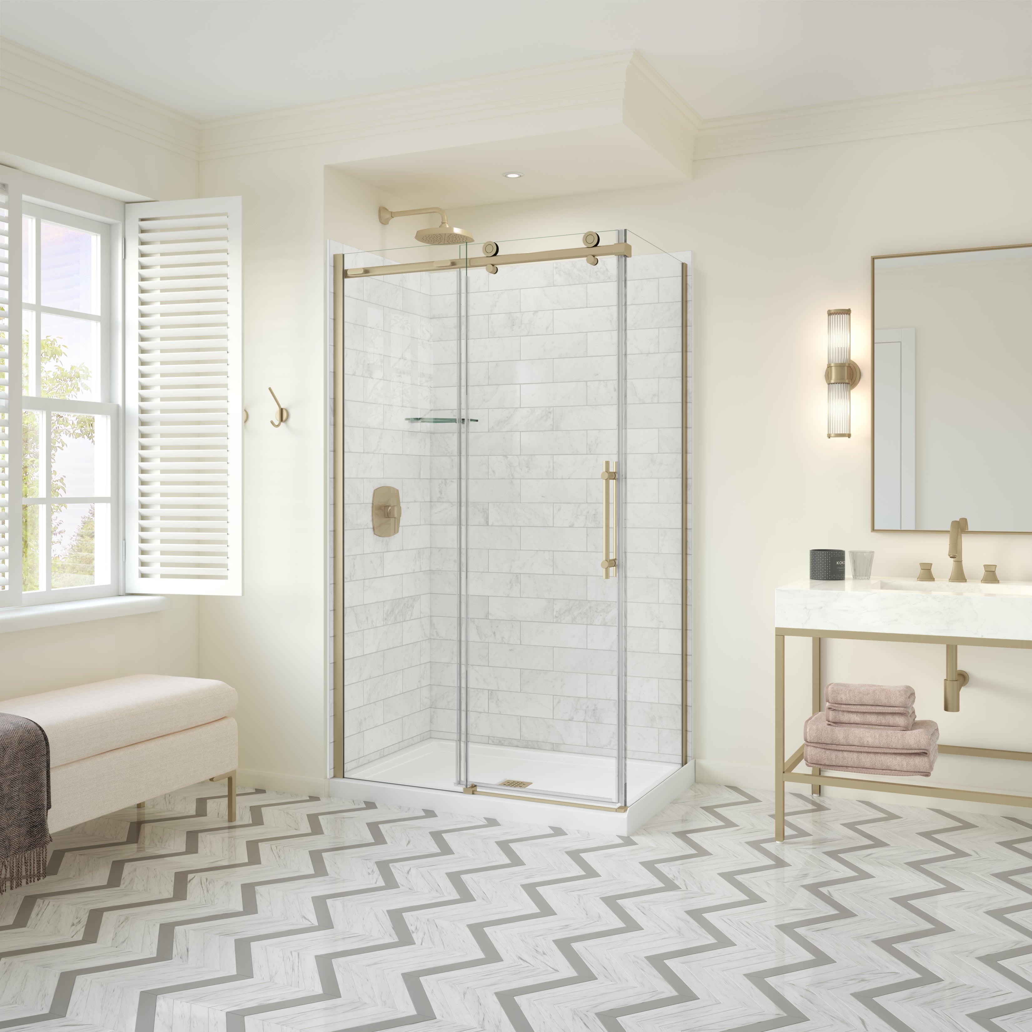 Maax Odyssey SC 48" x 32" x 78" 8mm Sliding Shower Door for Corner Installation with Clear glass