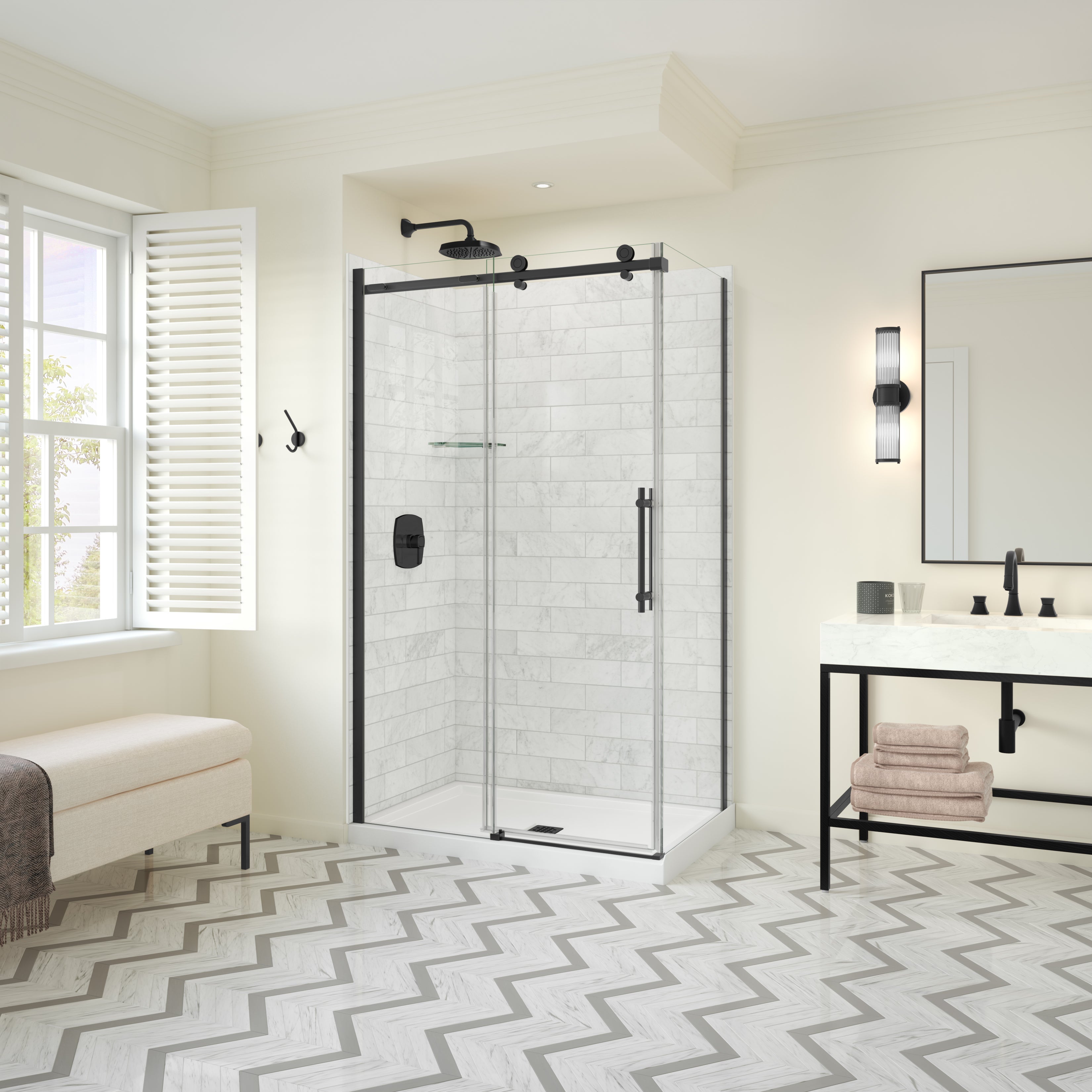 Maax Odyssey SC 48" x 32" x 78" 8mm Sliding Shower Door for Corner Installation with Clear glass