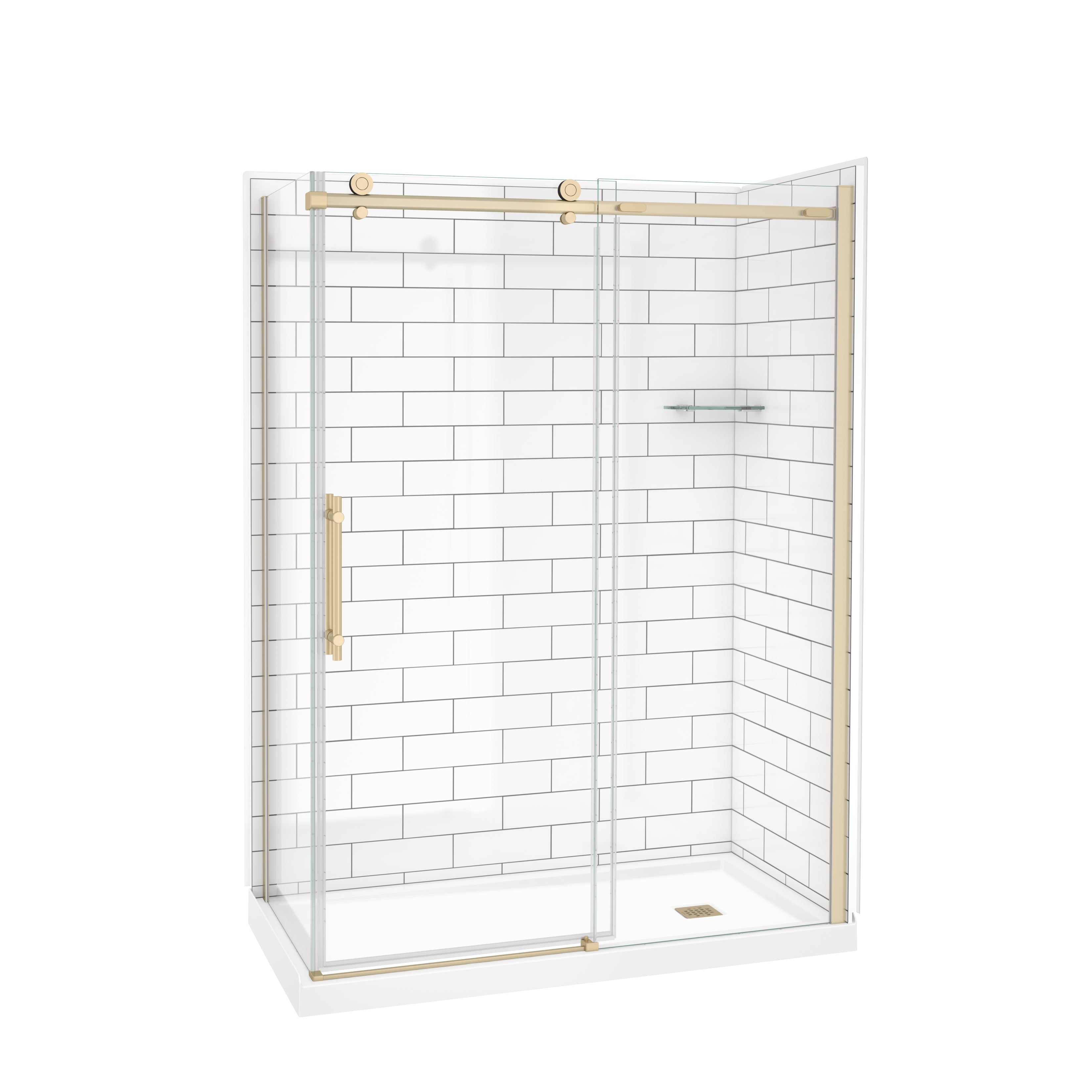 Maax Odyssey SC Return Panel for 36 in. Base in Clear glass