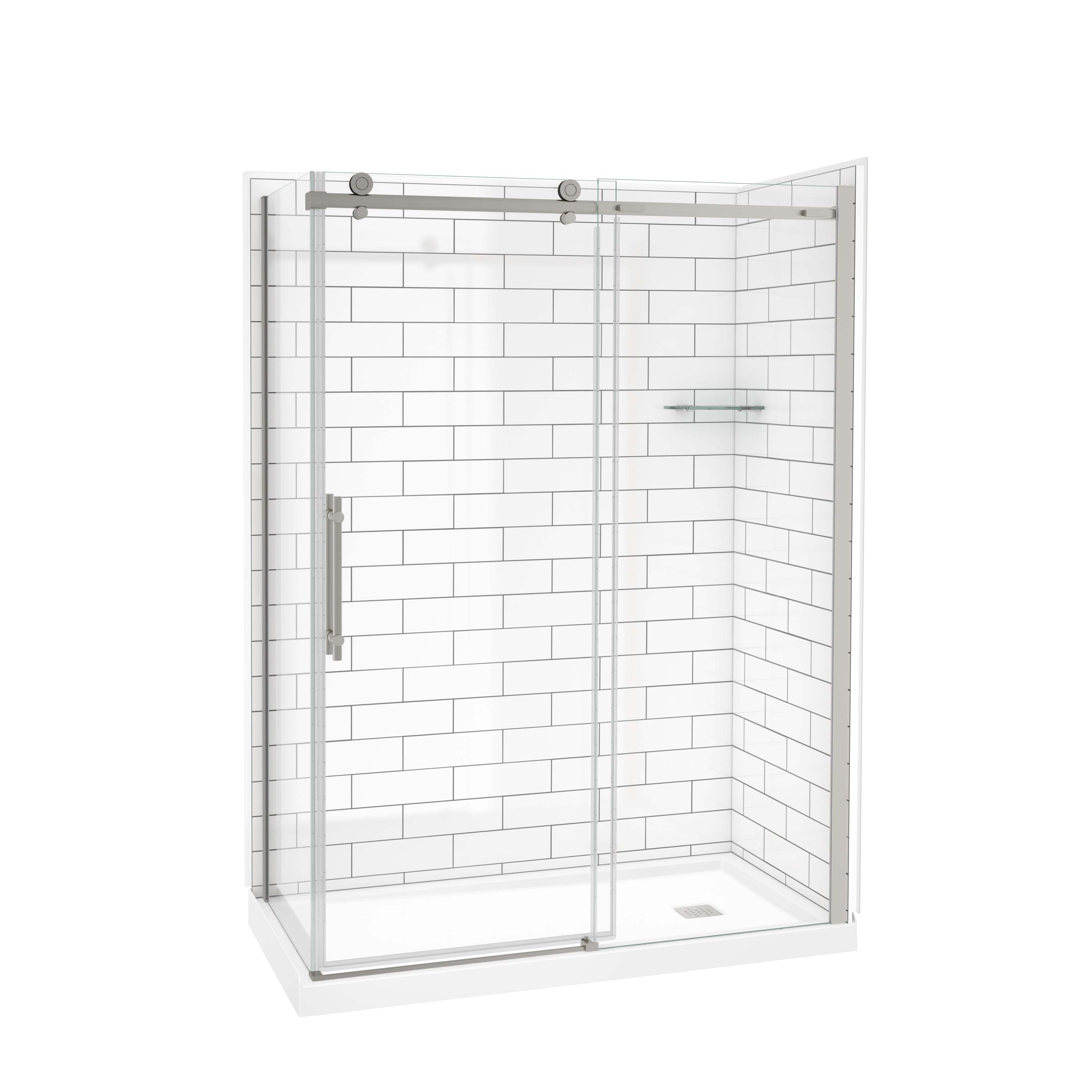 Maax Odyssey SC Return Panel for 36 in. Base in Clear glass
