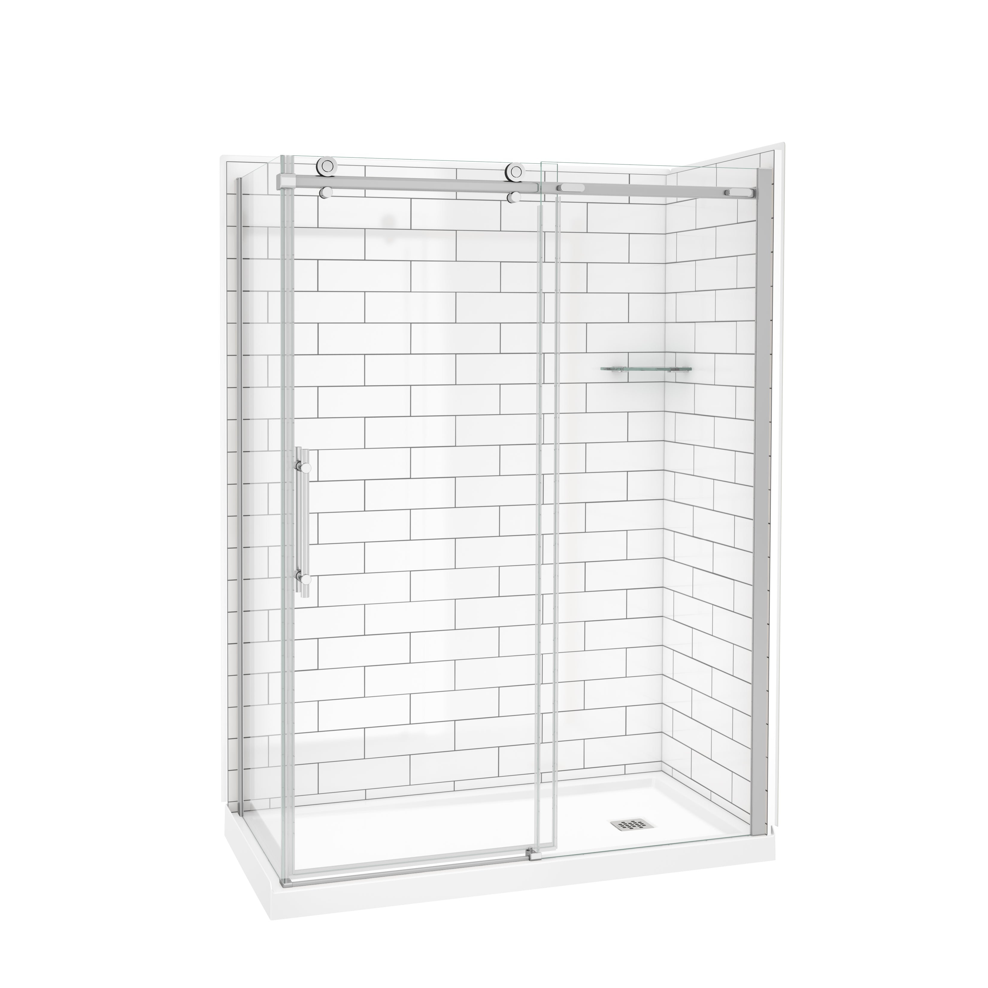 Maax Odyssey SC Return Panel for 36 in. Base in Clear glass