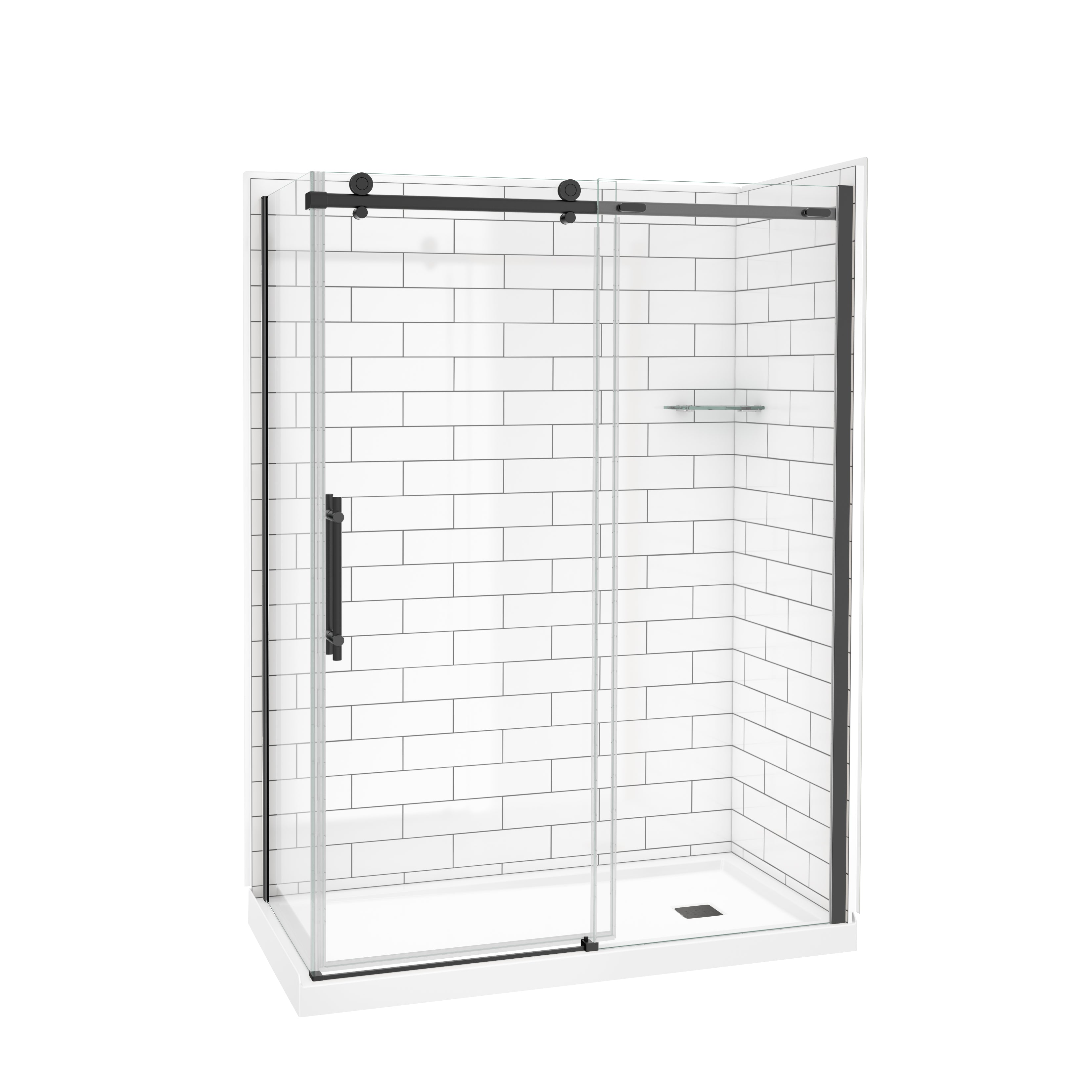 Maax Odyssey SC Return Panel for 36 in. Base in Clear glass