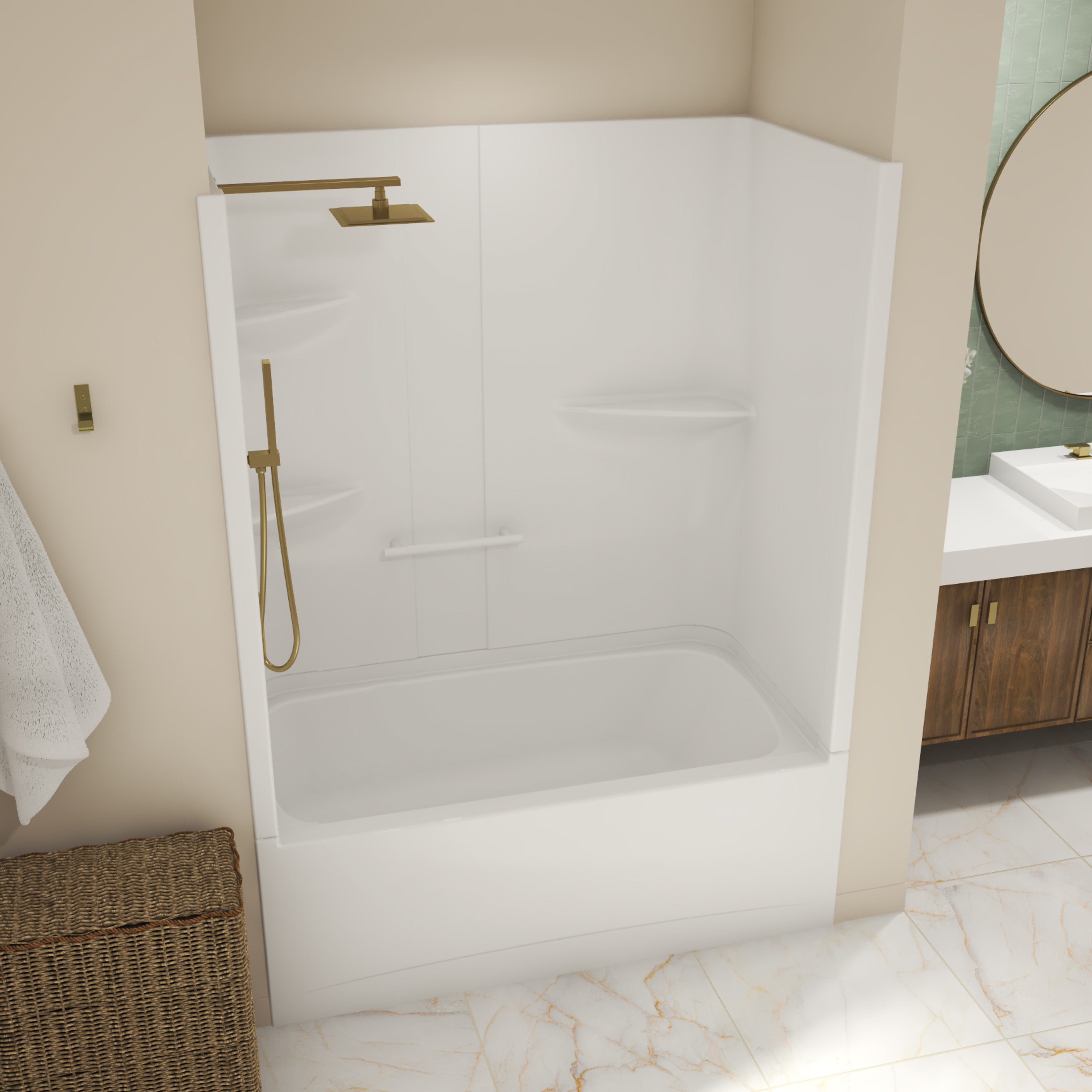 Maax Allia TS-6032 Acrylic Alcove Two-Piece Tub Shower 107934S