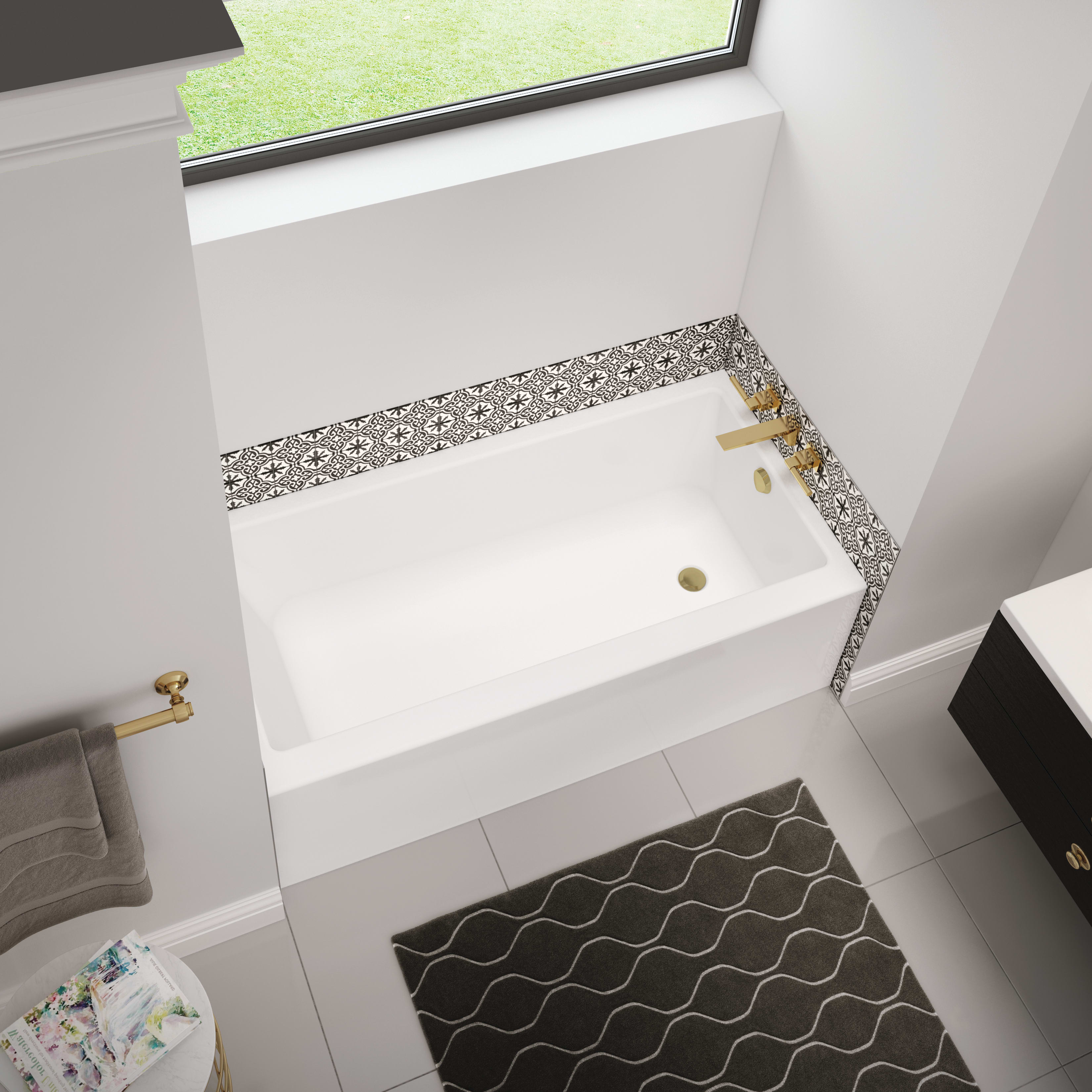 Maax Bosca 6030 IFS AFR Acrylic Alcove Right-Hand Drain Bathtub