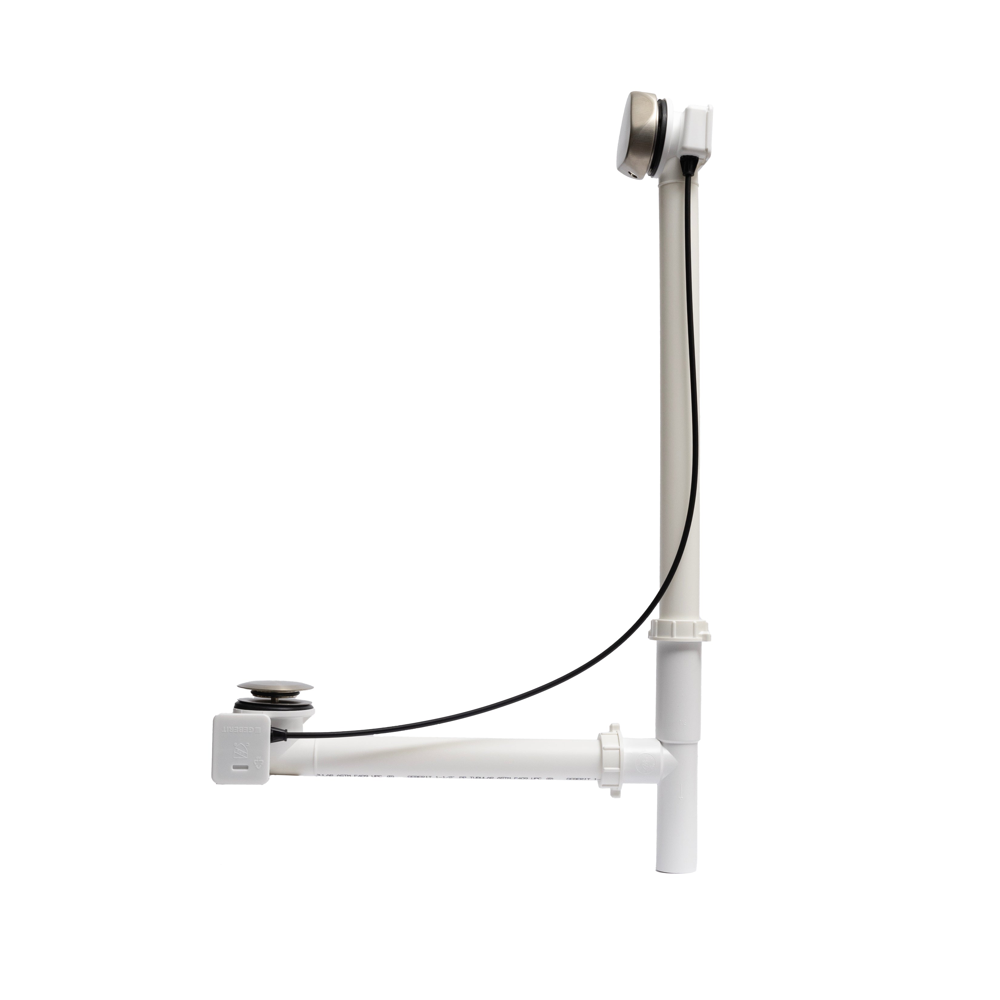 Maax Rotary Turn Cable-Operated Waste and Overflow, 33 in. Cable, Complete Kit