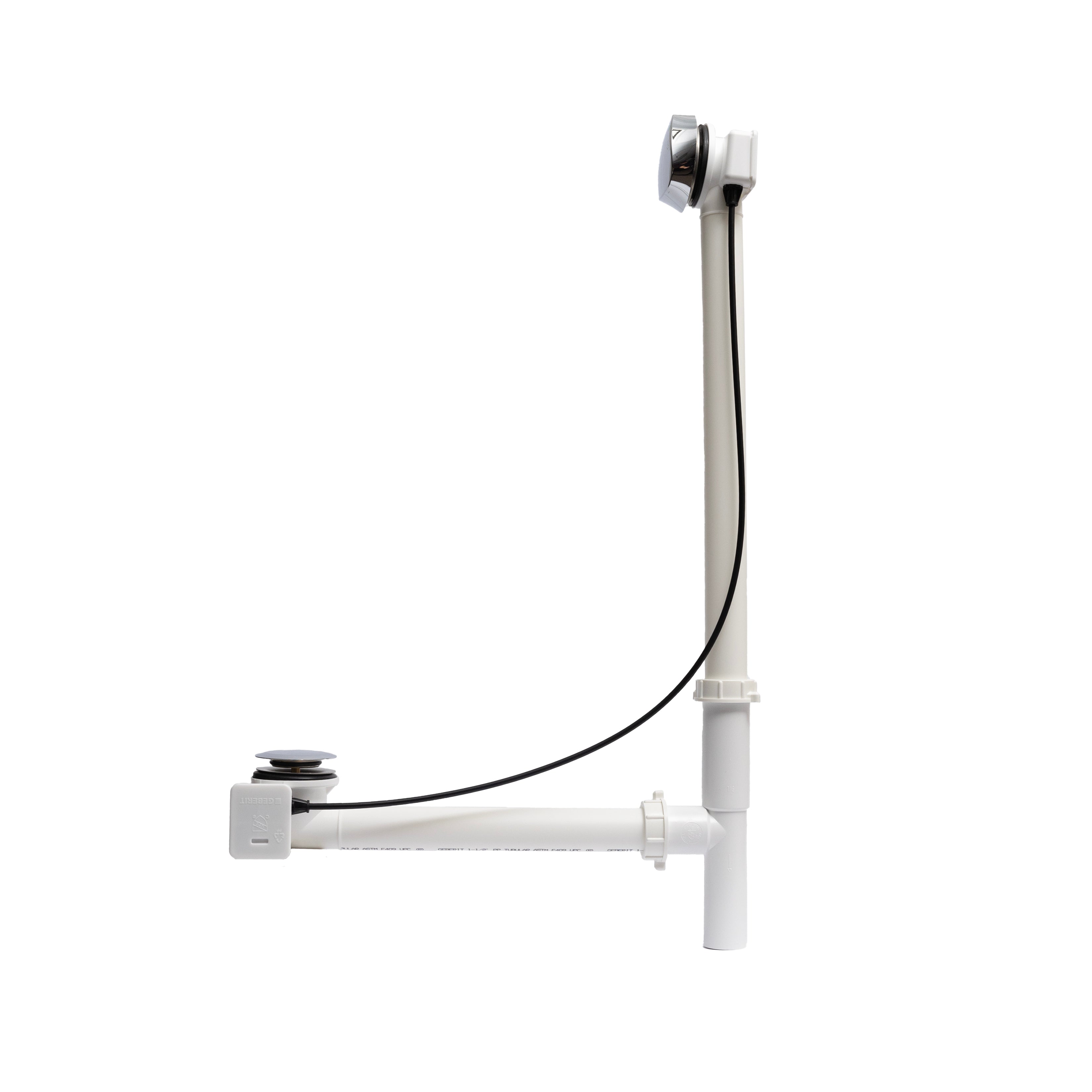 Maax Rotary Turn Cable-Operated Waste and Overflow, 33 in. Cable, Complete Kit