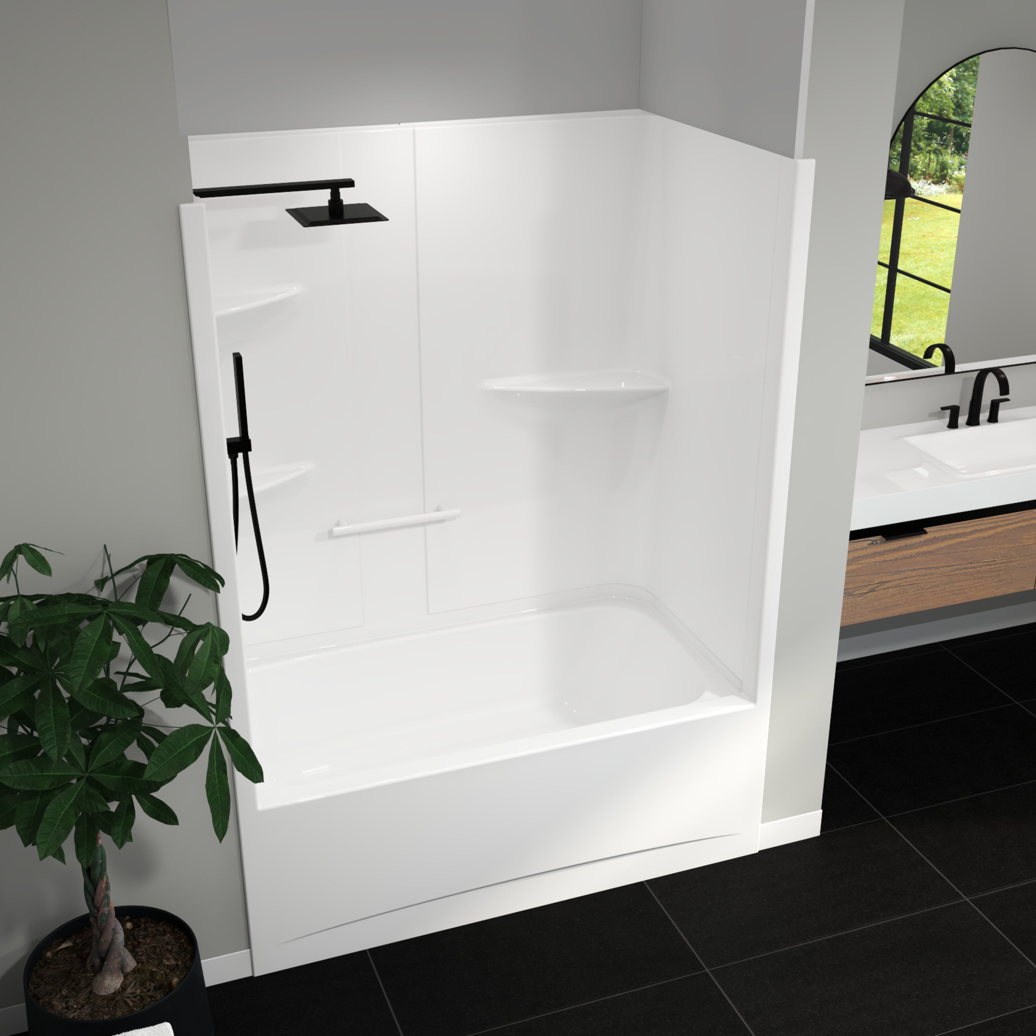 Maax Camelia TS-6032 Acrylic Alcove One-Piece Tub Shower