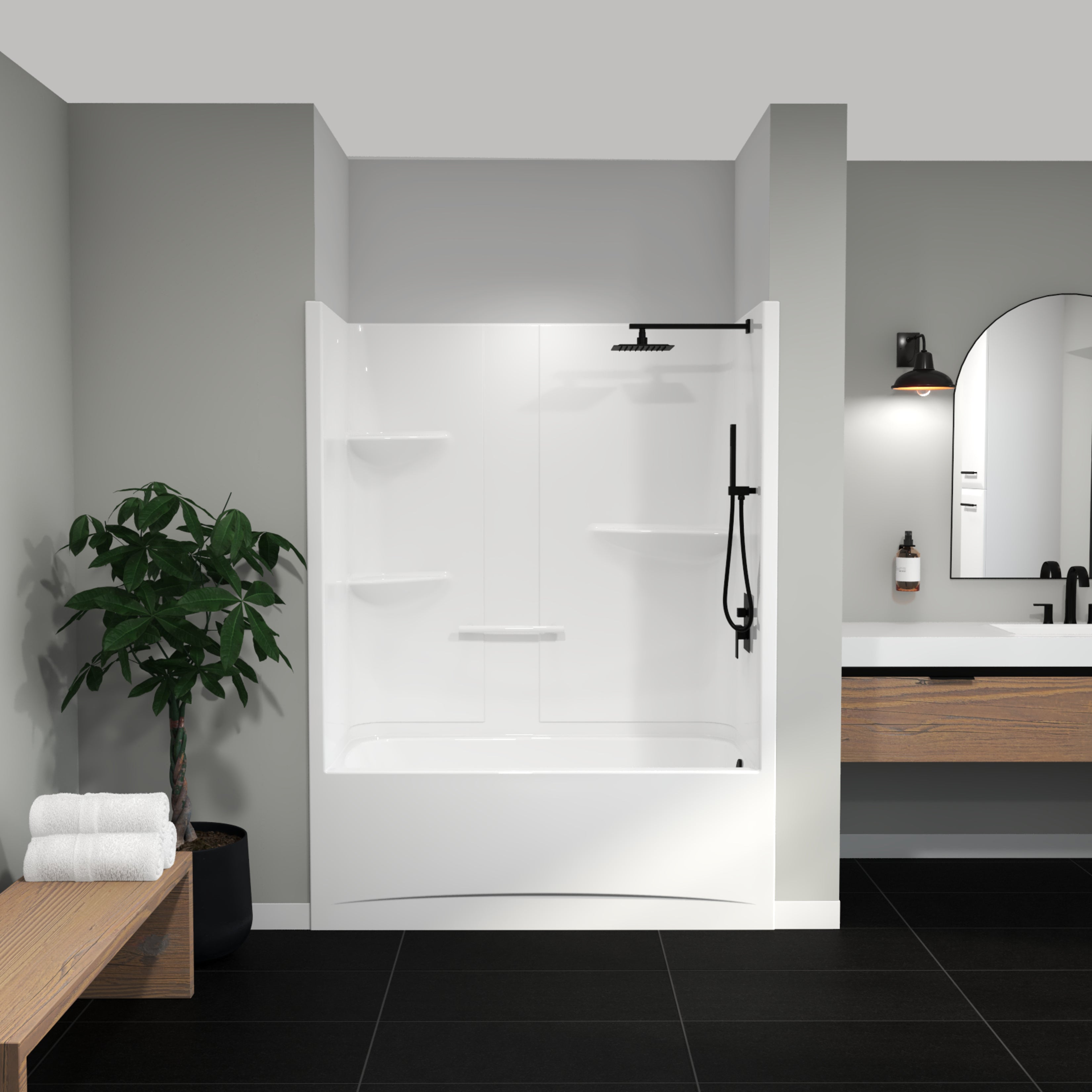 Maax Camelia TS-6032 Acrylic Alcove One-Piece Tub Shower