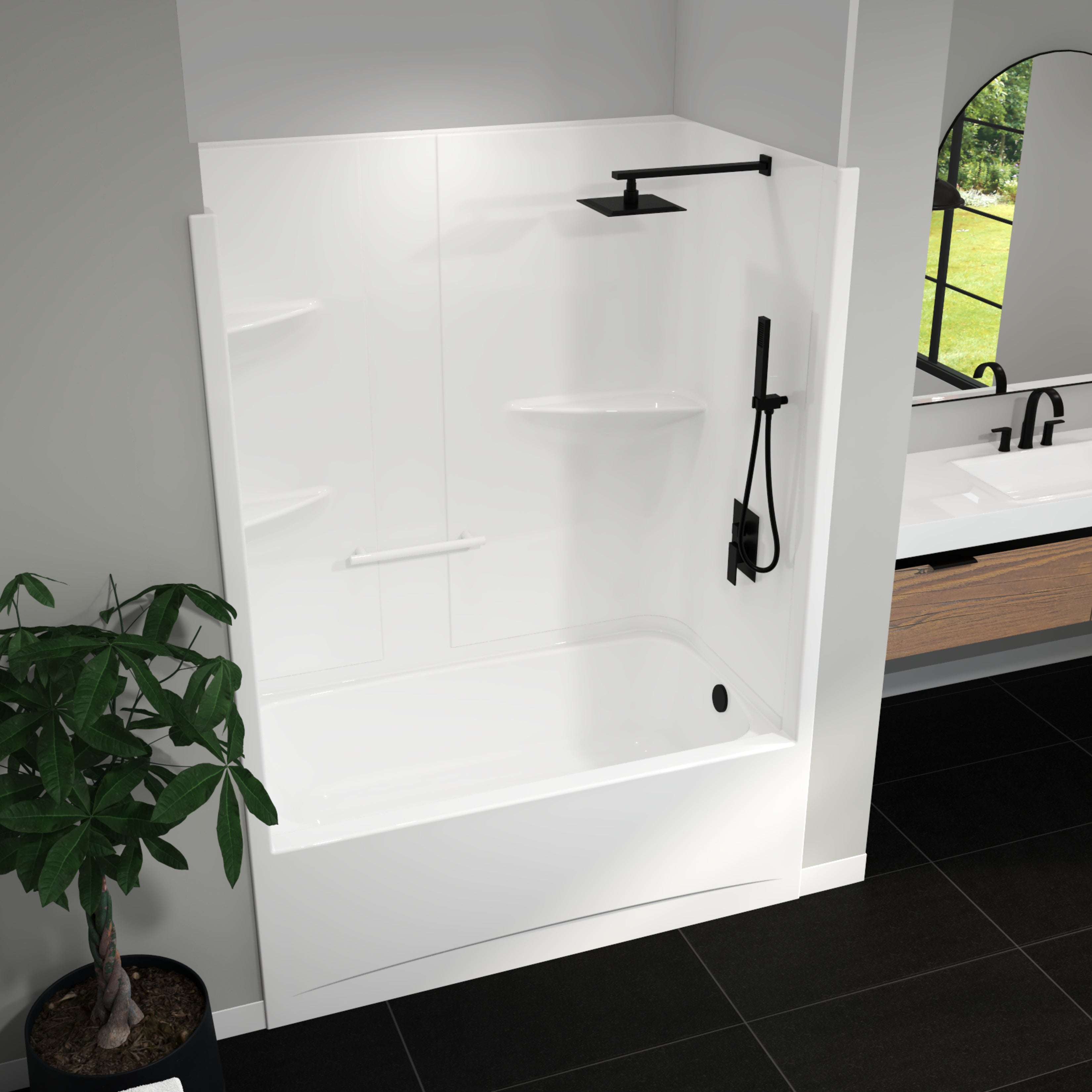 Maax Camelia TS-6032 Acrylic Alcove One-Piece Tub Shower