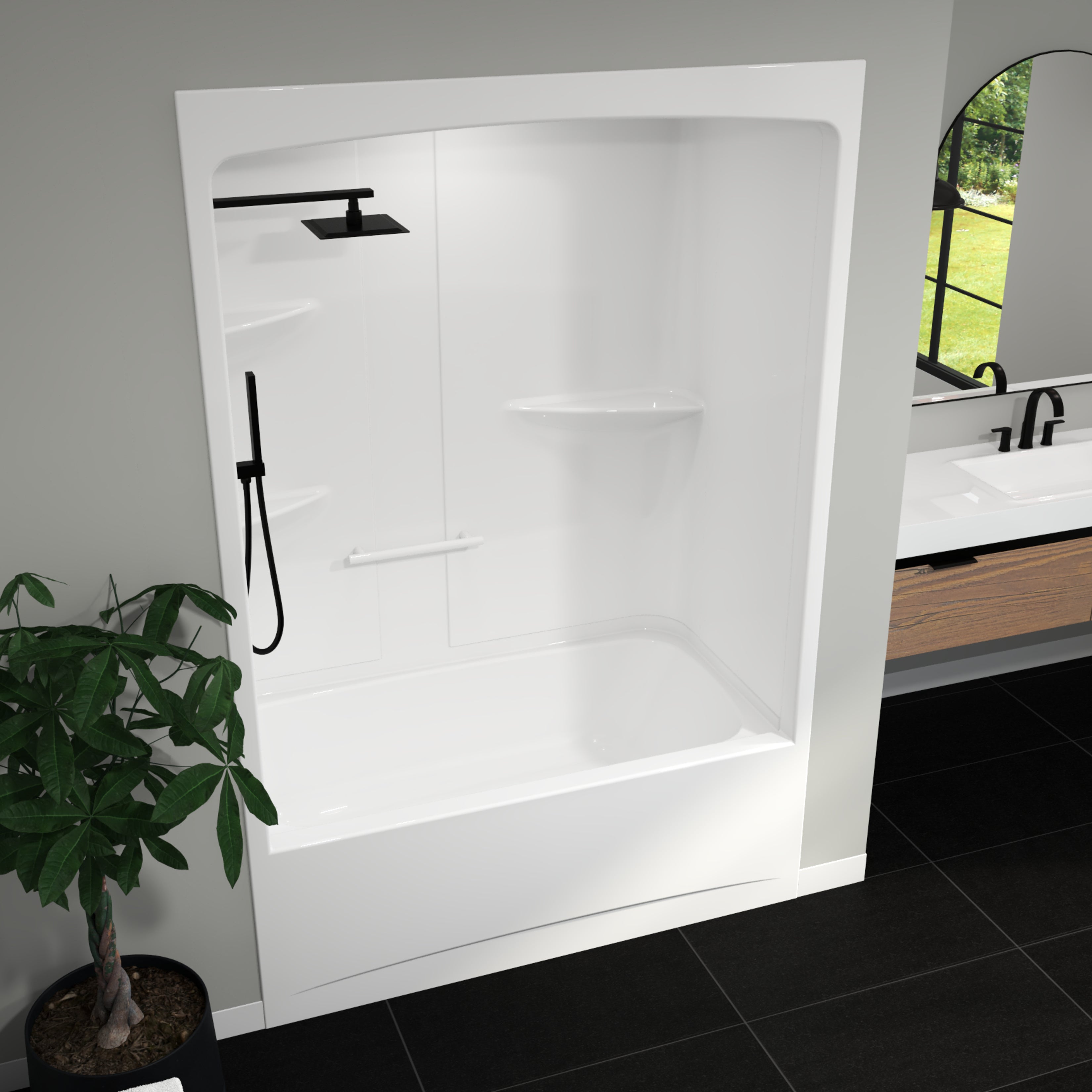 Maax Camelia TSR-6032 Acrylic Alcove One-Piece Tub Shower