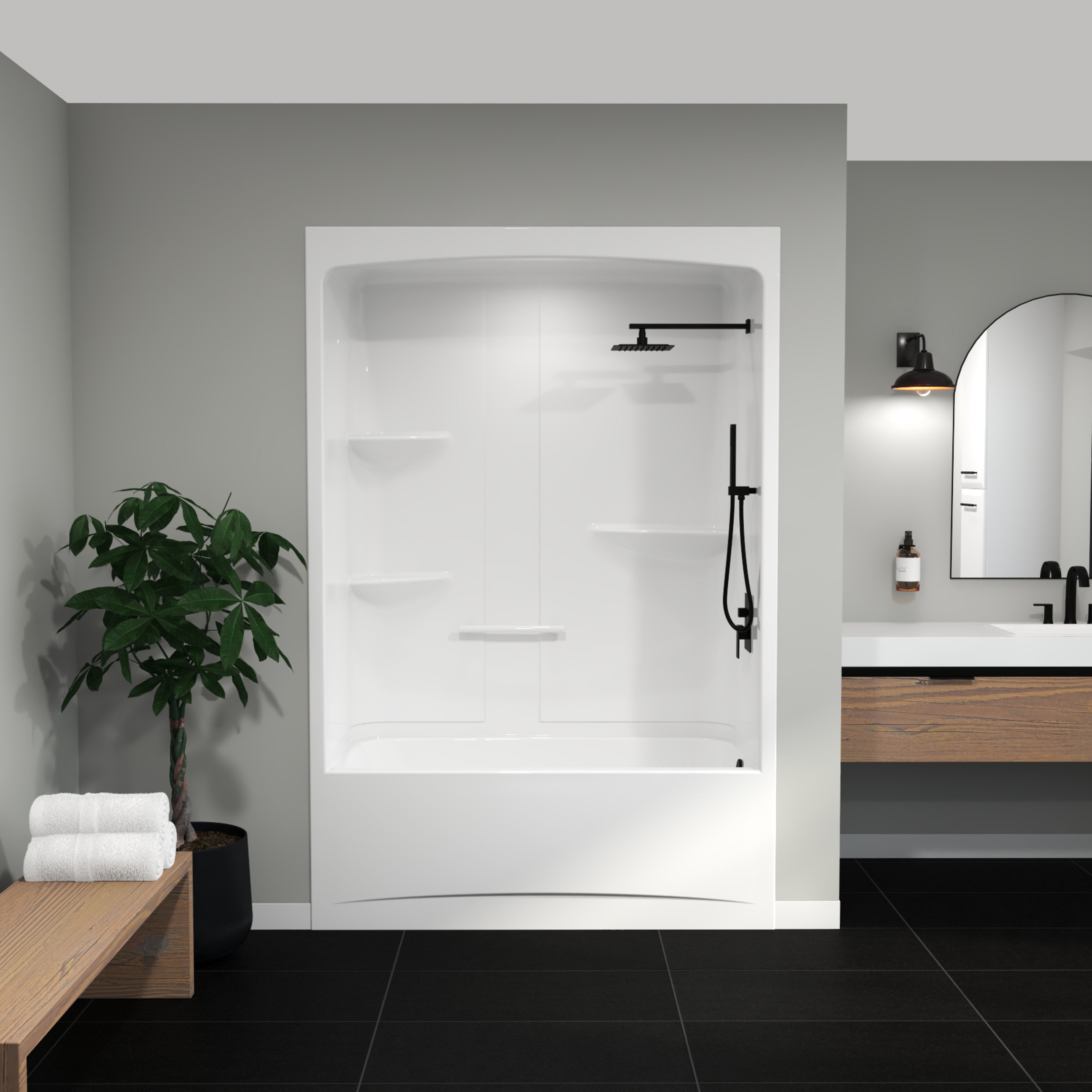 Maax Camelia TSR-6032 Acrylic Alcove One-Piece Tub Shower