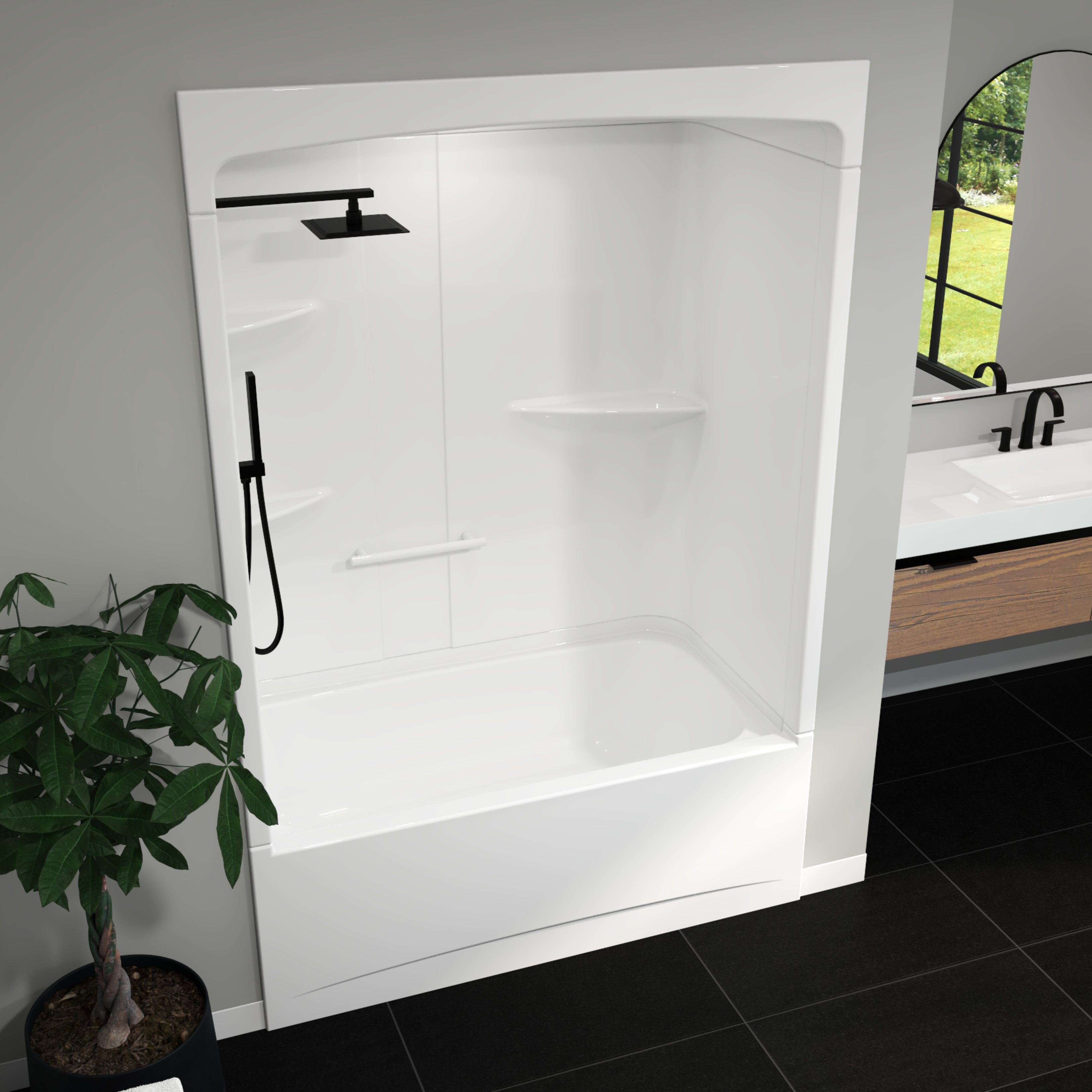 Maax Camelia TSR-6032 Acrylic Alcove Three-Piece Tub Shower