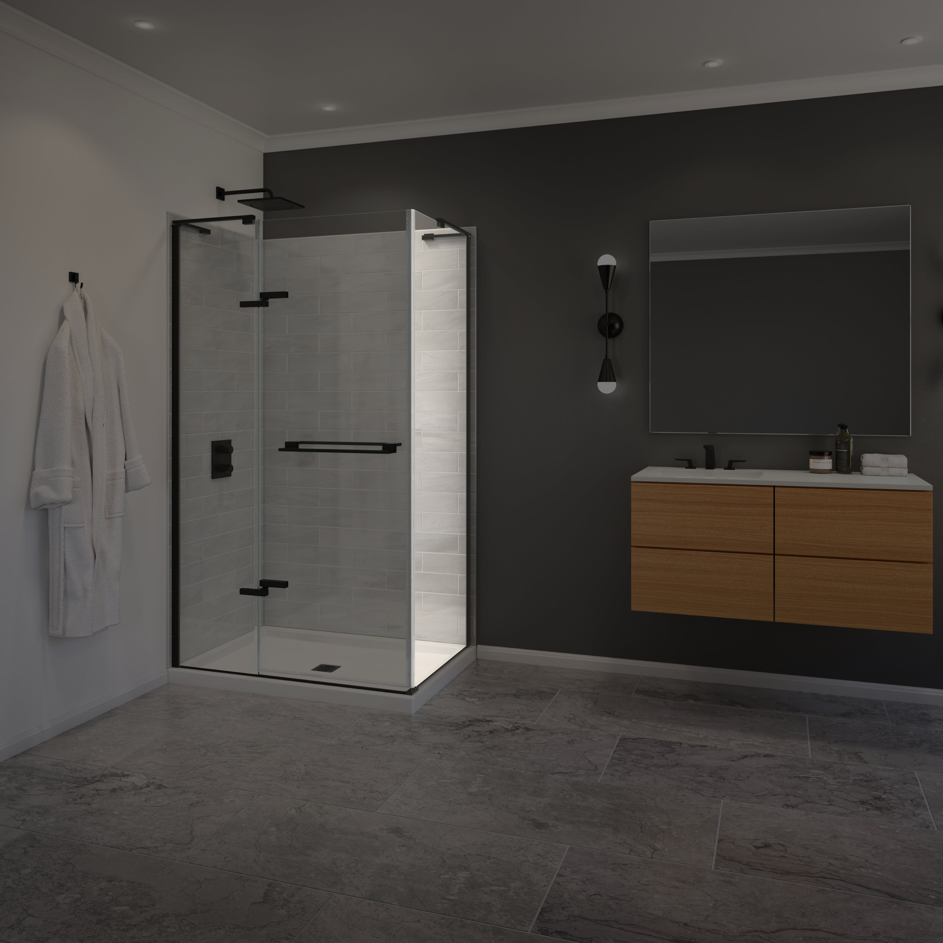 Maax Capella 78 Screen and Return Panel for 36 in. Base with GlassShield® glass