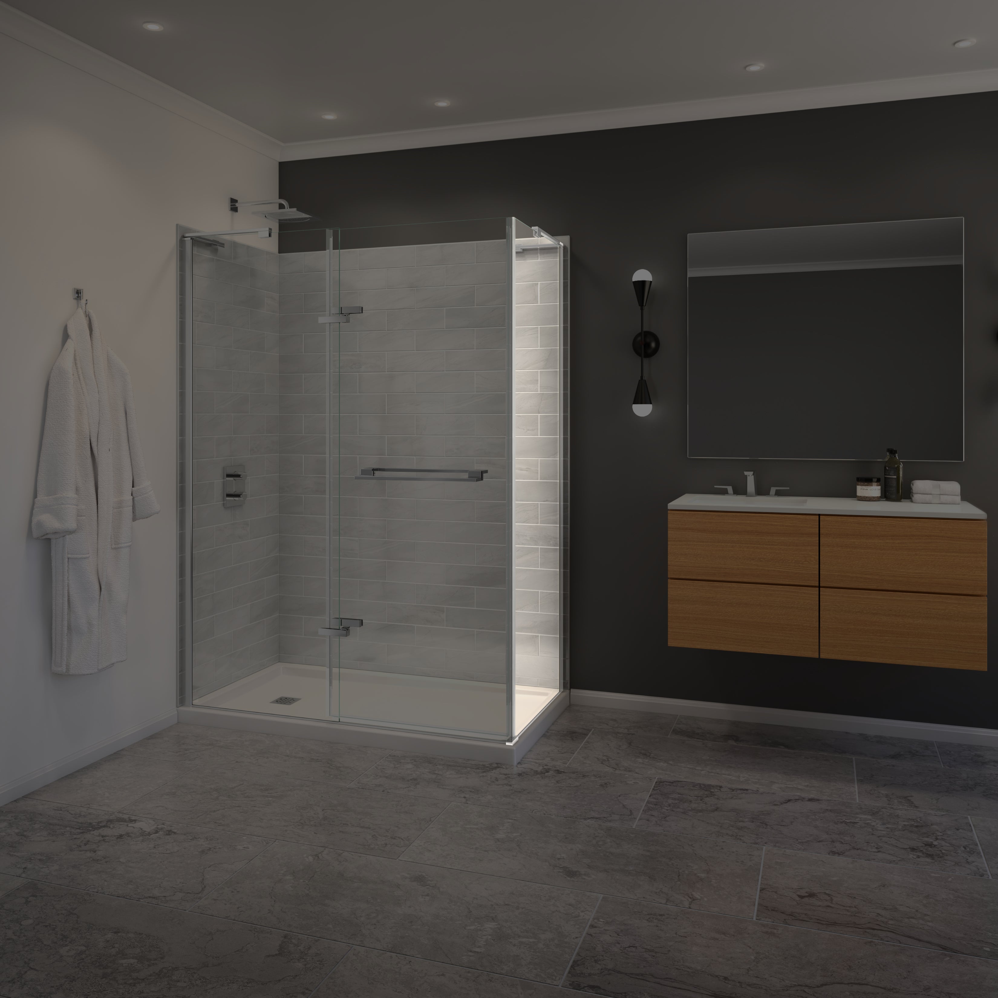 Maax Capella 78 Screen and Return Panel for 36 in. Base with GlassShield® glass