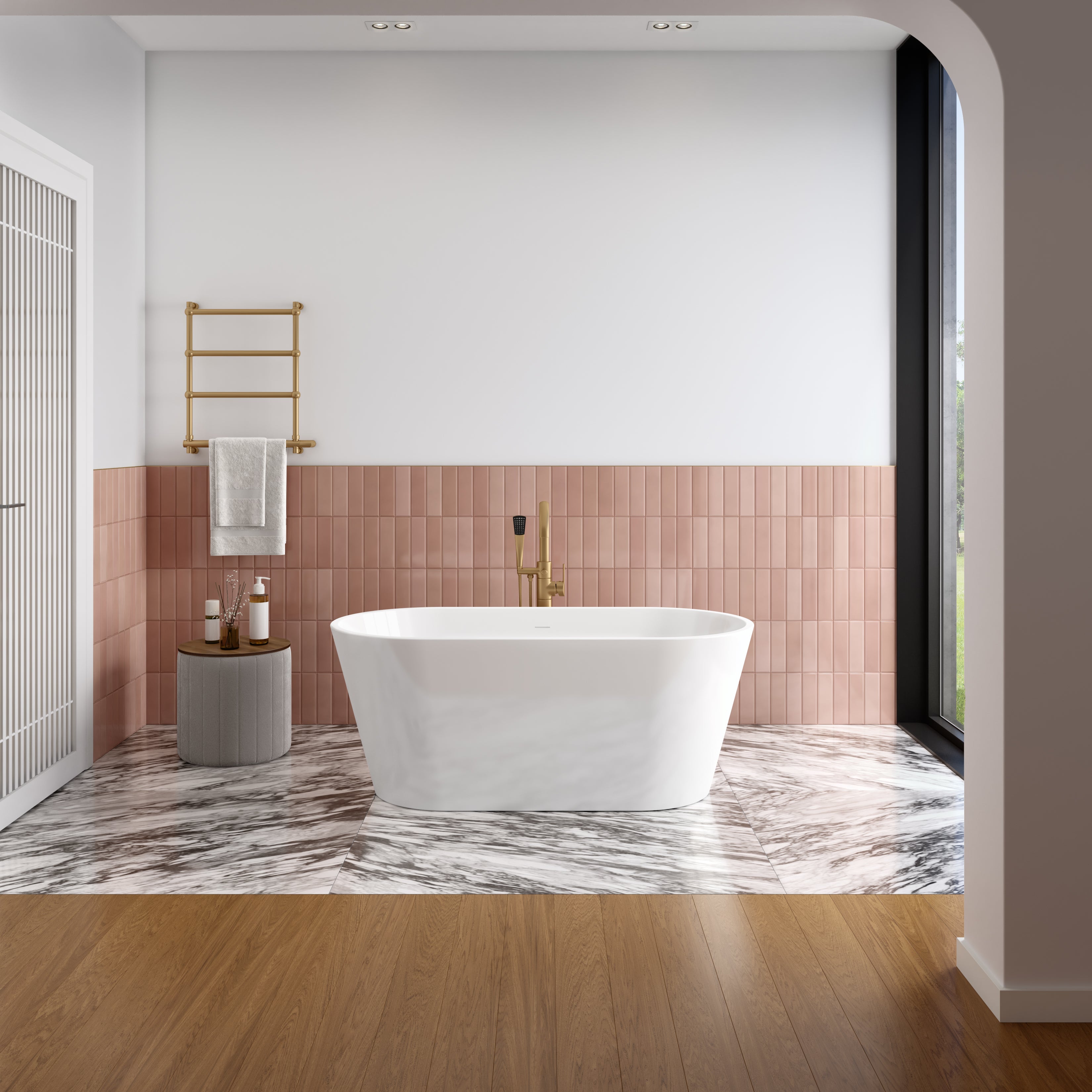 Maax Chorale 60 x 30 Acrylic Freestanding Center Drain Bathtub