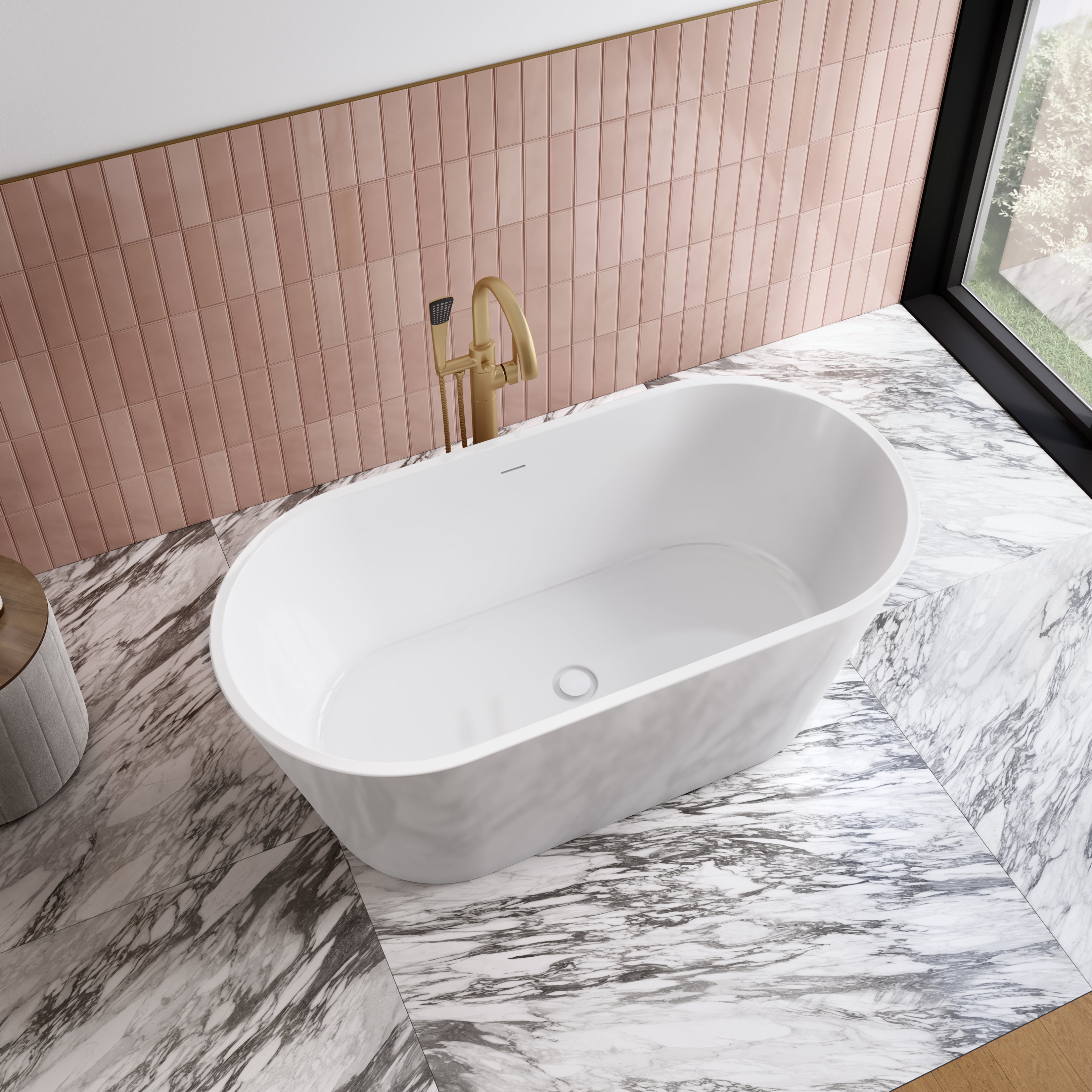 Maax Chorale 60 x 30 Acrylic Freestanding Center Drain Bathtub