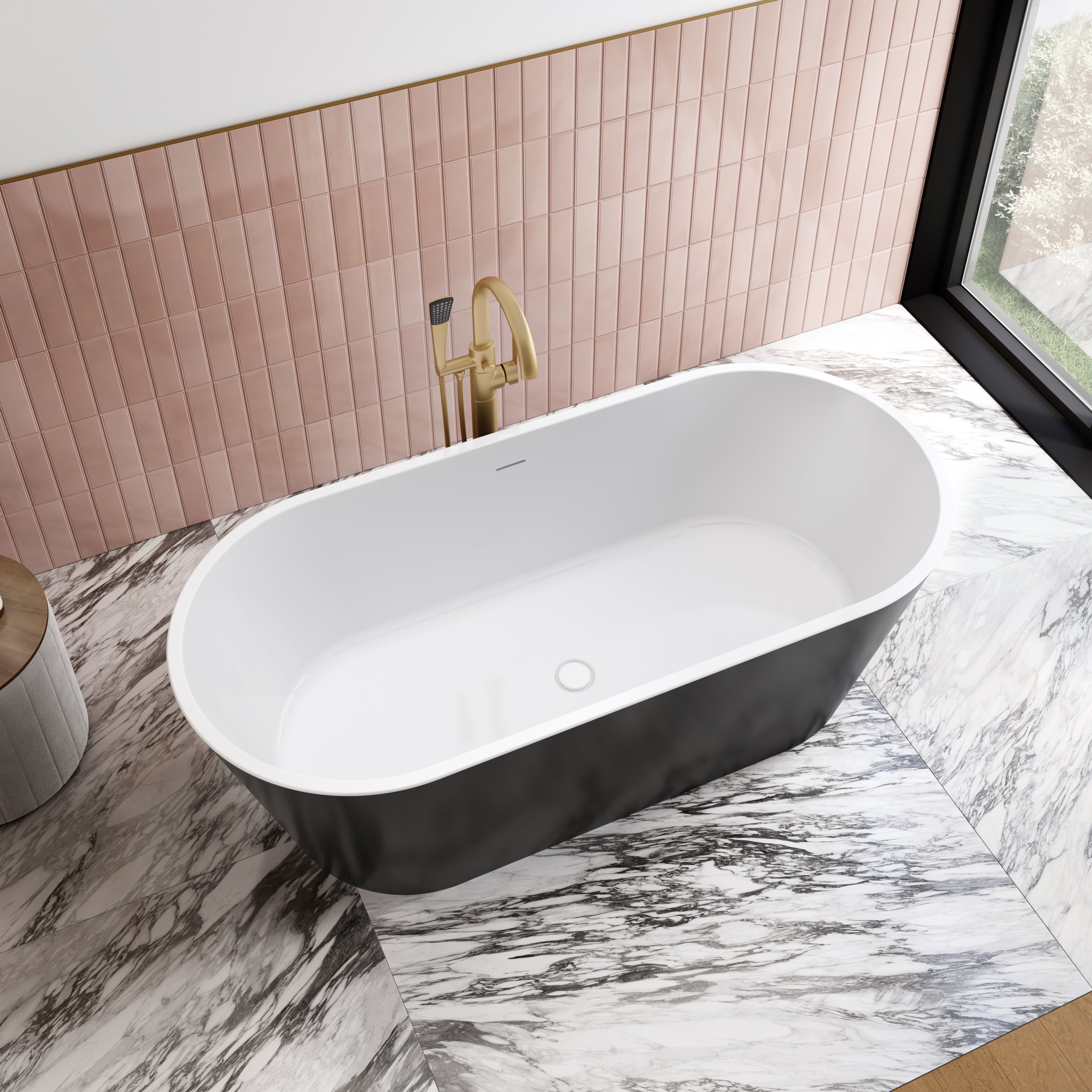 Maax Chorale 60 x 30 Acrylic Freestanding Center Drain Bathtub
