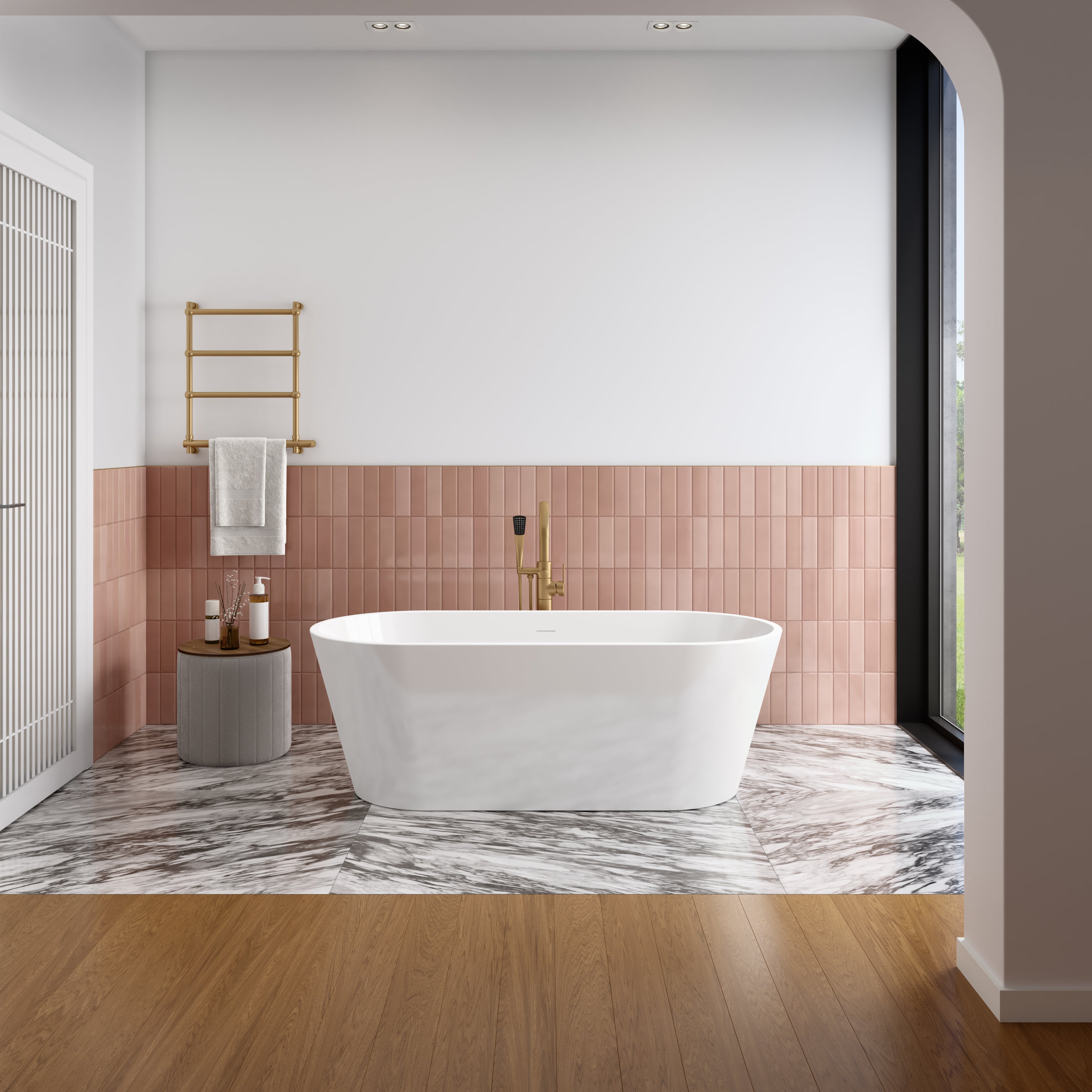 Maax Chorale 67 x 31 Acrylic Freestanding Center Drain Bathtub