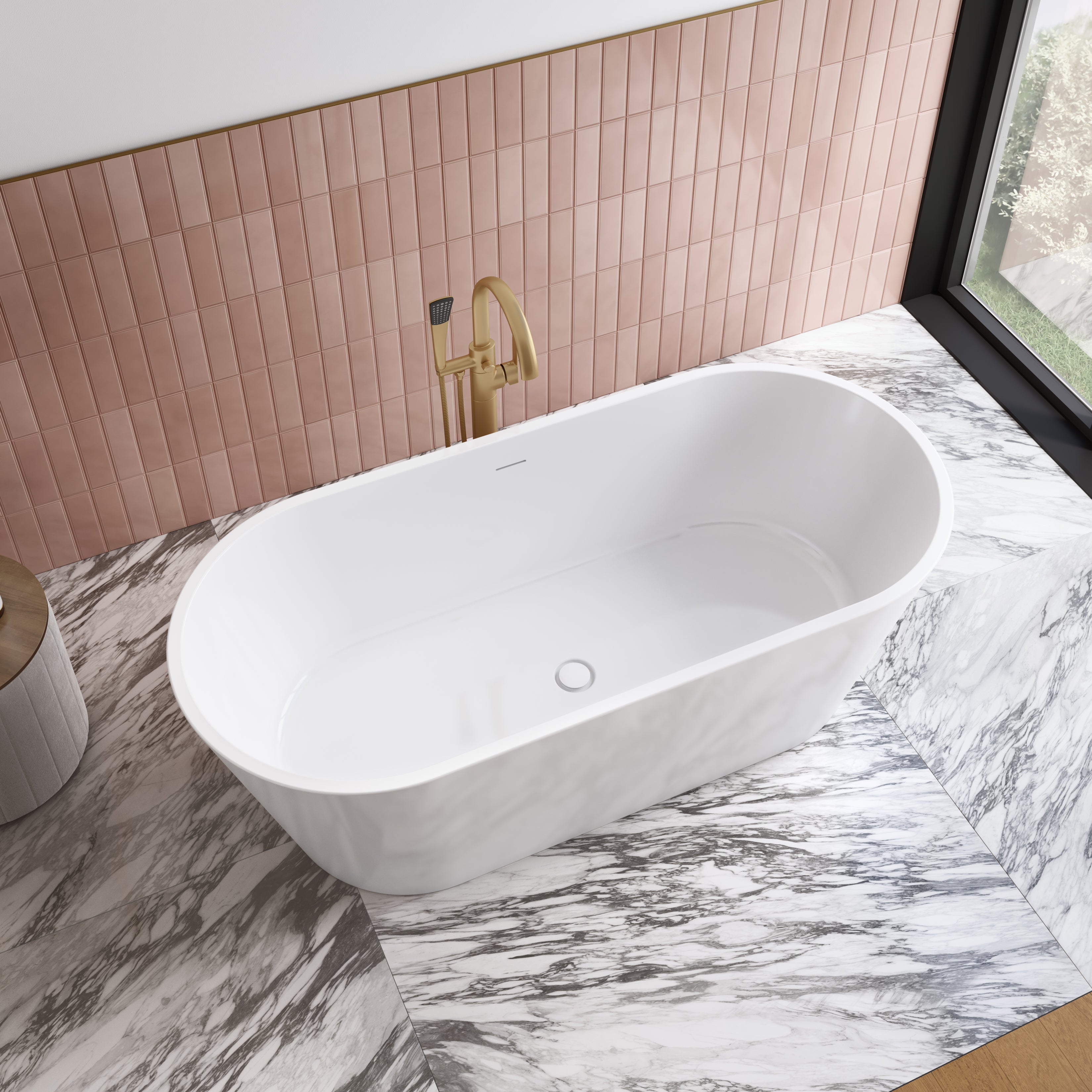 Maax Chorale 67 x 31 Acrylic Freestanding Center Drain Bathtub