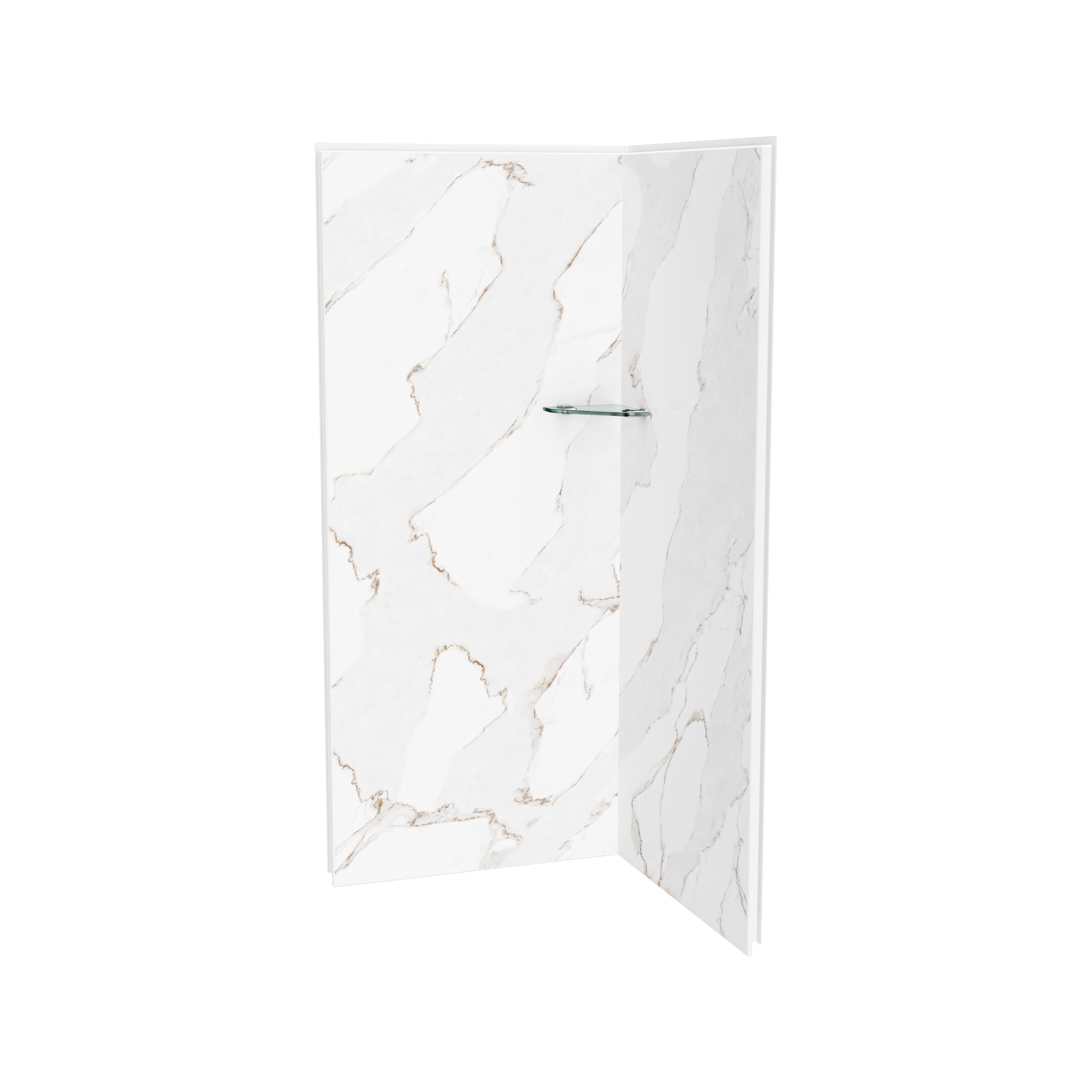 Maax Utile 3636 Composite Direct-to-Stud Two-Piece Corner Shower Wall Kit