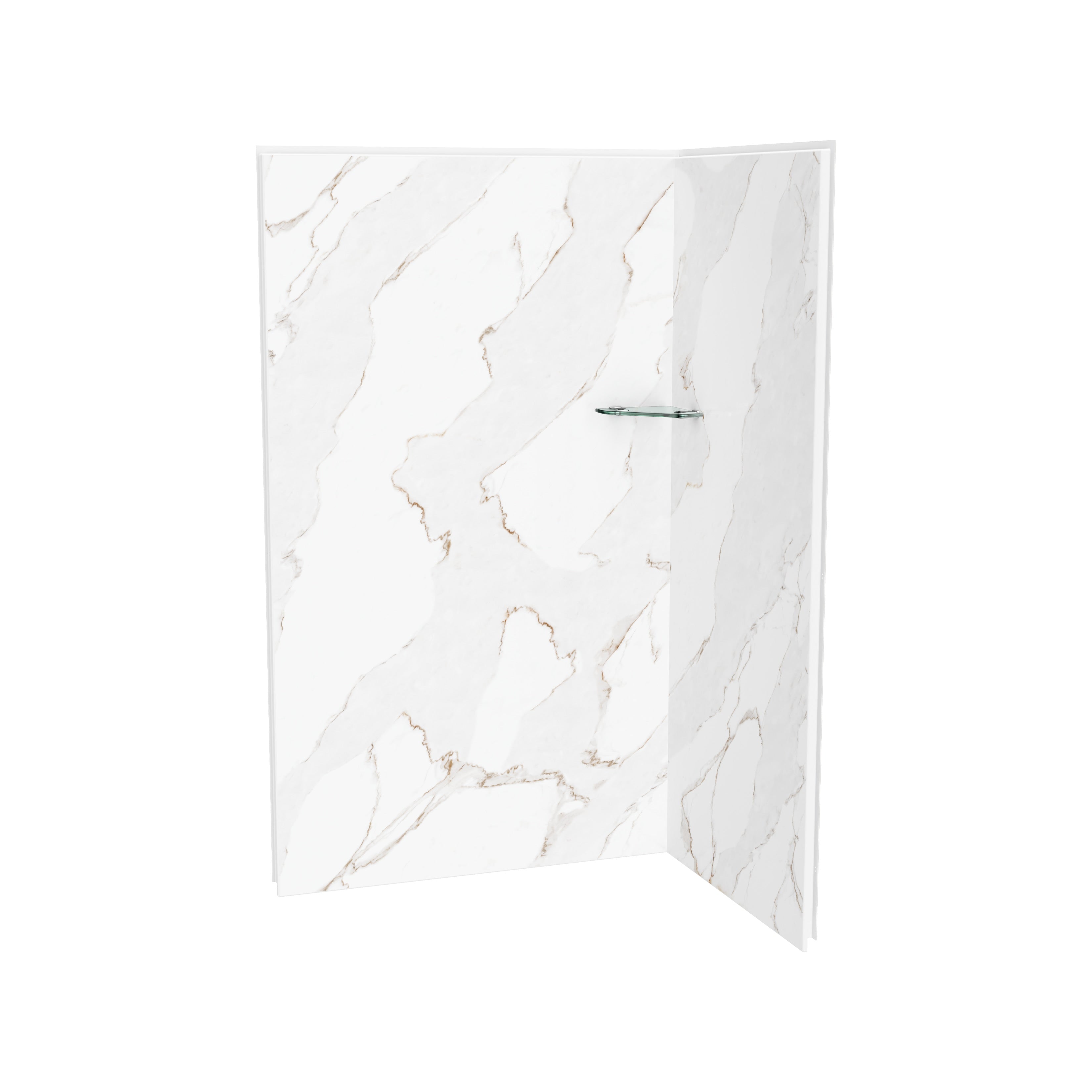 Maax Utile 4836 Composite Direct-to-Stud Two-Piece Corner Shower Wall Kit