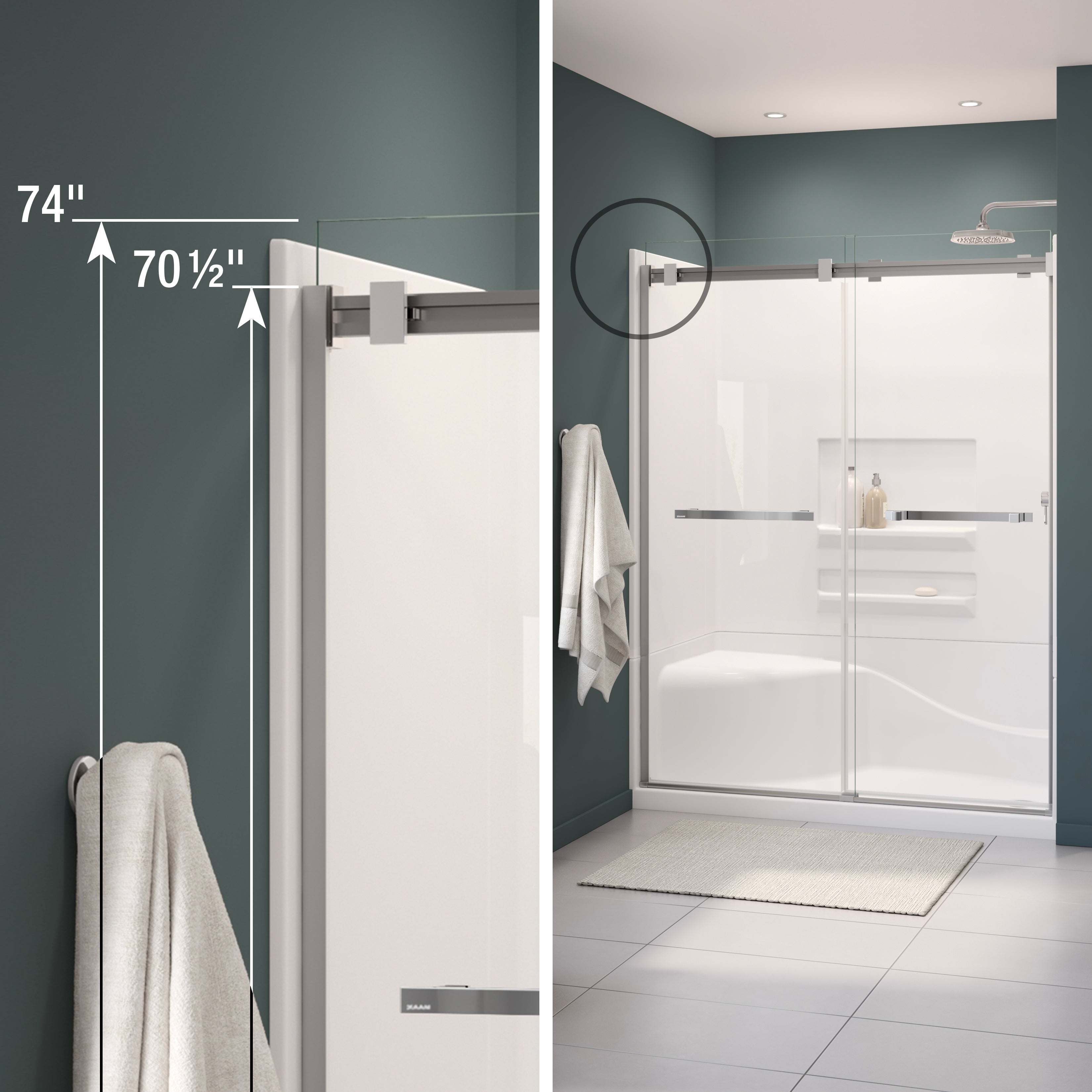 Maax Duel 56-58 ½ x 70 ½-74 in. 8mm Bypass Shower Door