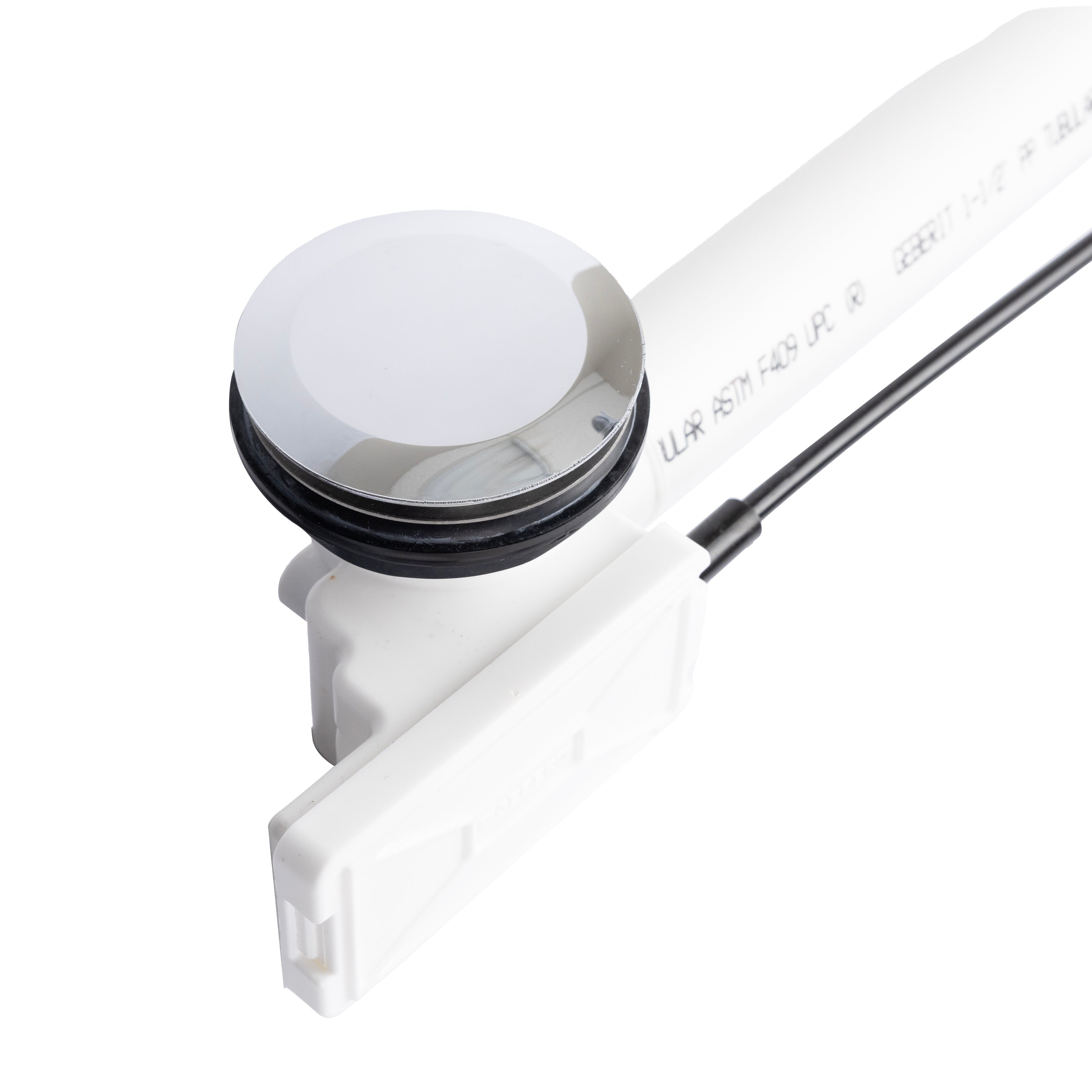 Maax Push Button Cable-Operated Waste and Overflow with Flexible Neck, 33 in. Cable, Complete Kit