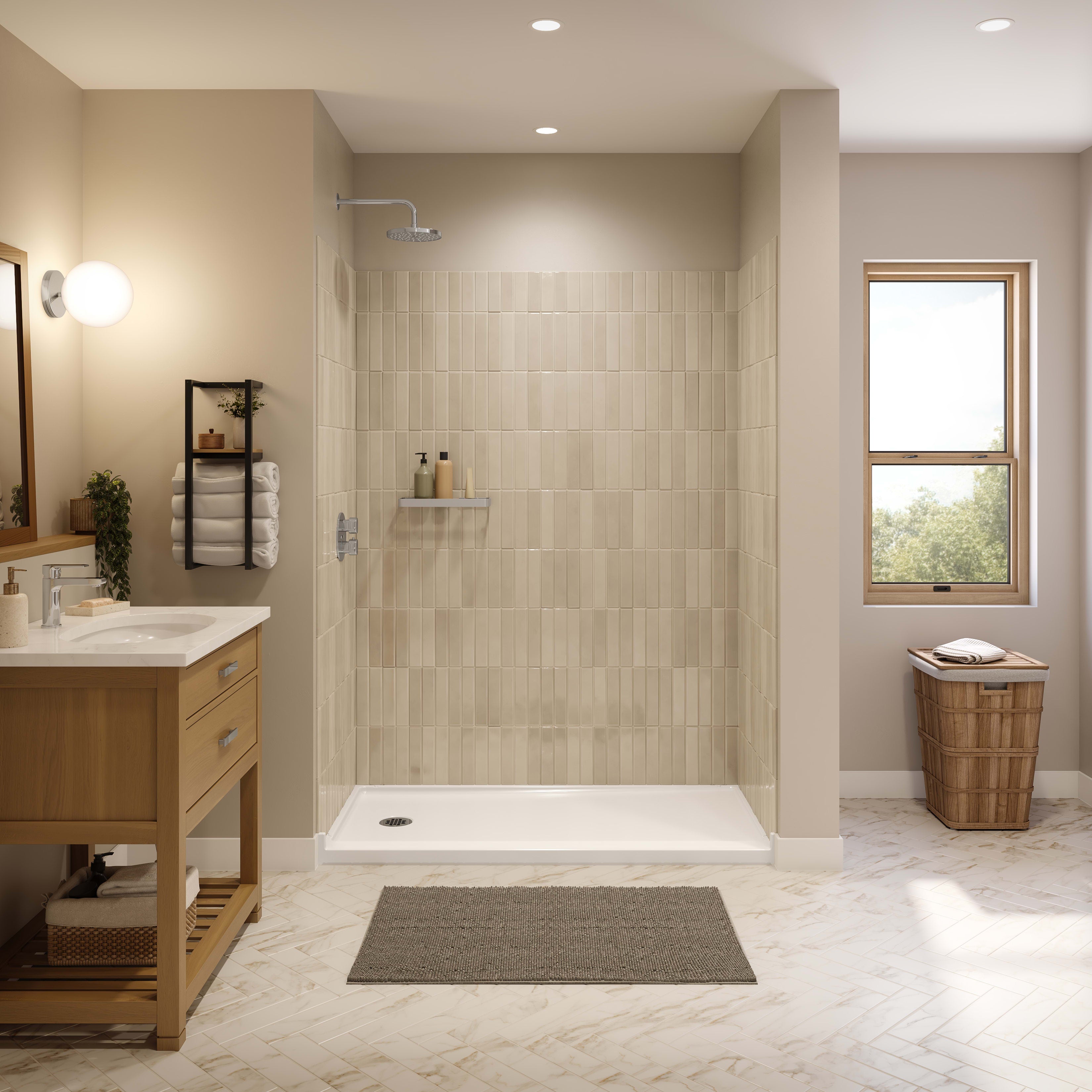 Maax Interflo 6030 Acrylic Alcove Shower Base with Drain