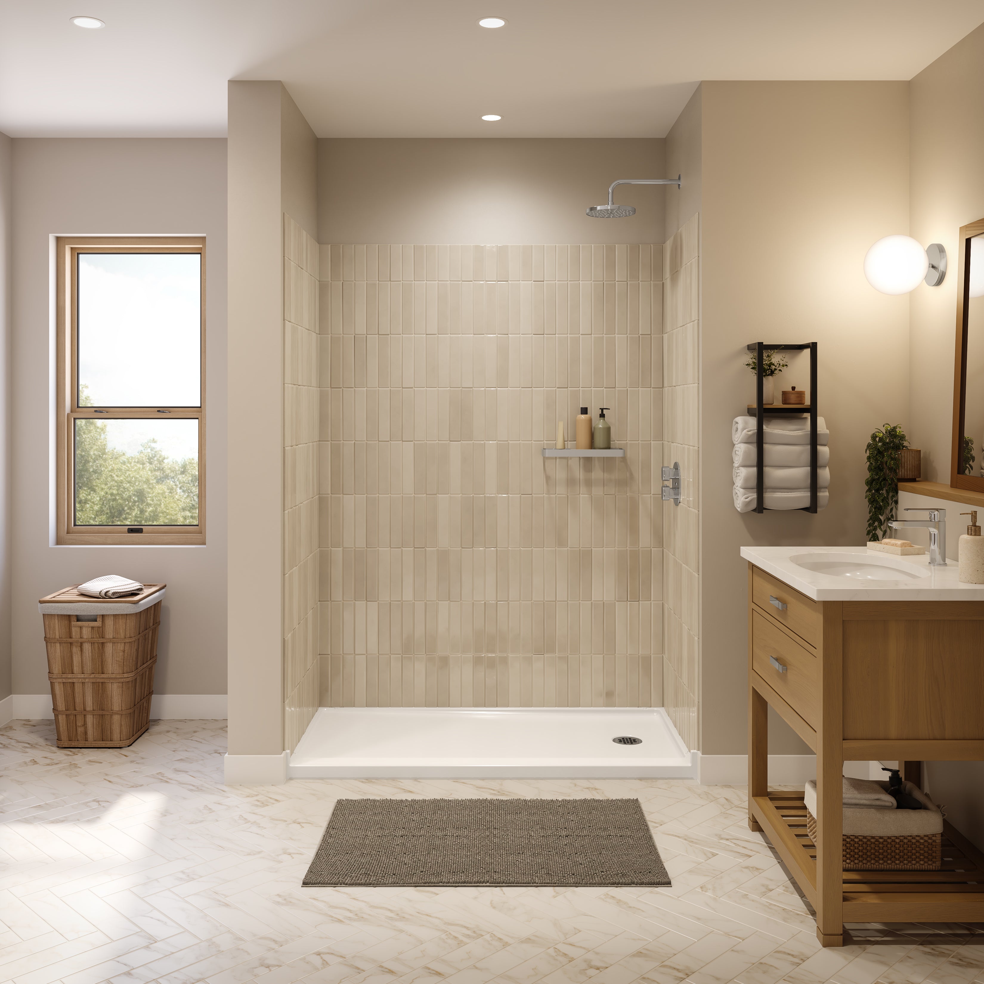 Maax Interflo 6030 Acrylic Alcove Shower Base with Drain
