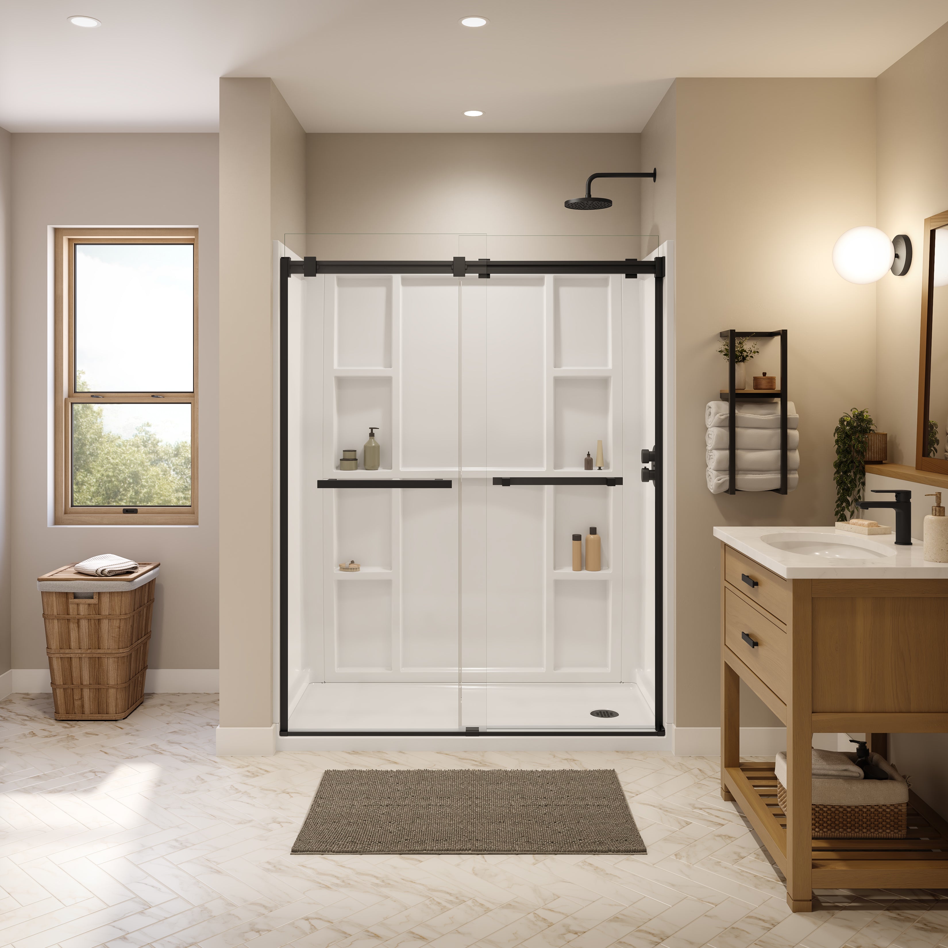 Maax Interflo 6030 Acrylic Alcove Five-piece Shower