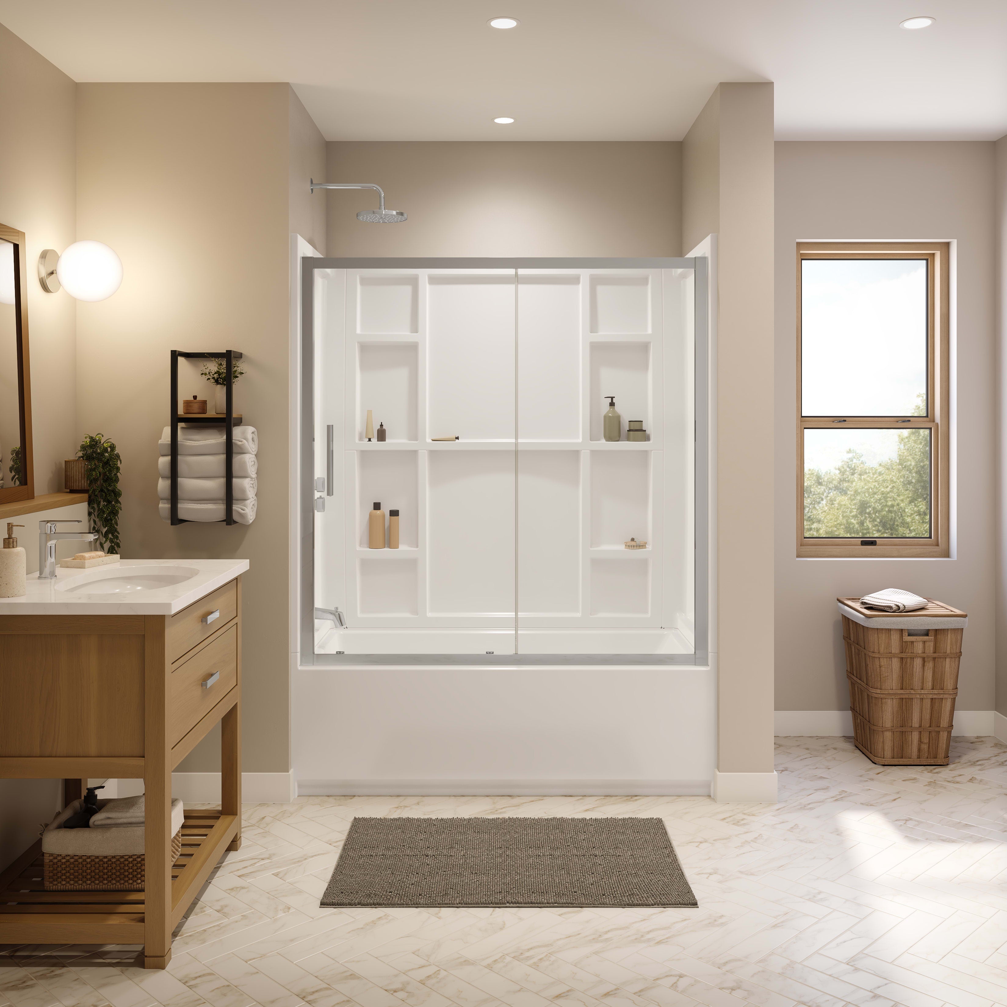 Maax Interflo 6030 Direct-to-stud 4-piece Alcove Tub Wall Kit