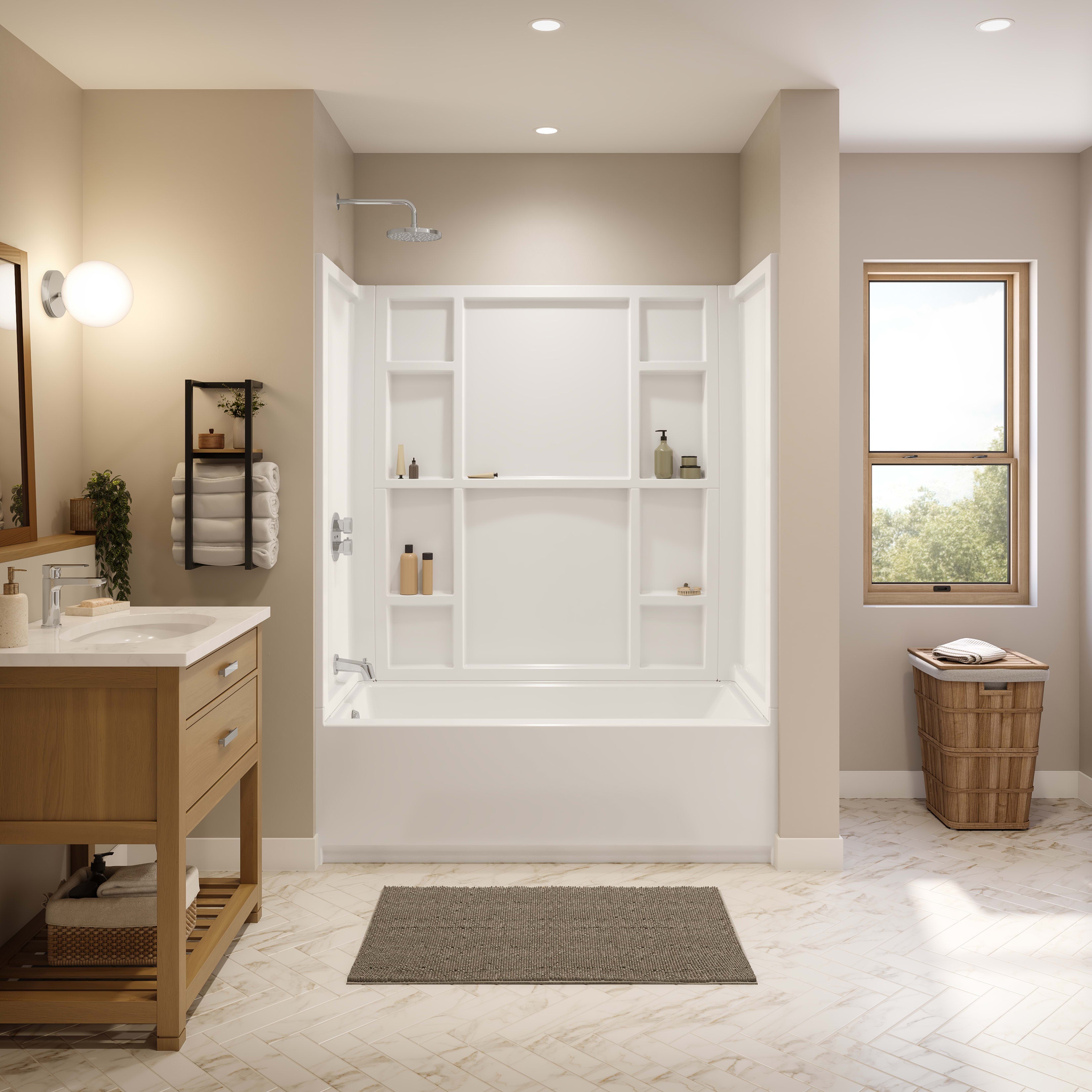 Maax Interflo 6030 Direct-to-stud 4-piece Alcove Tub Wall Kit
