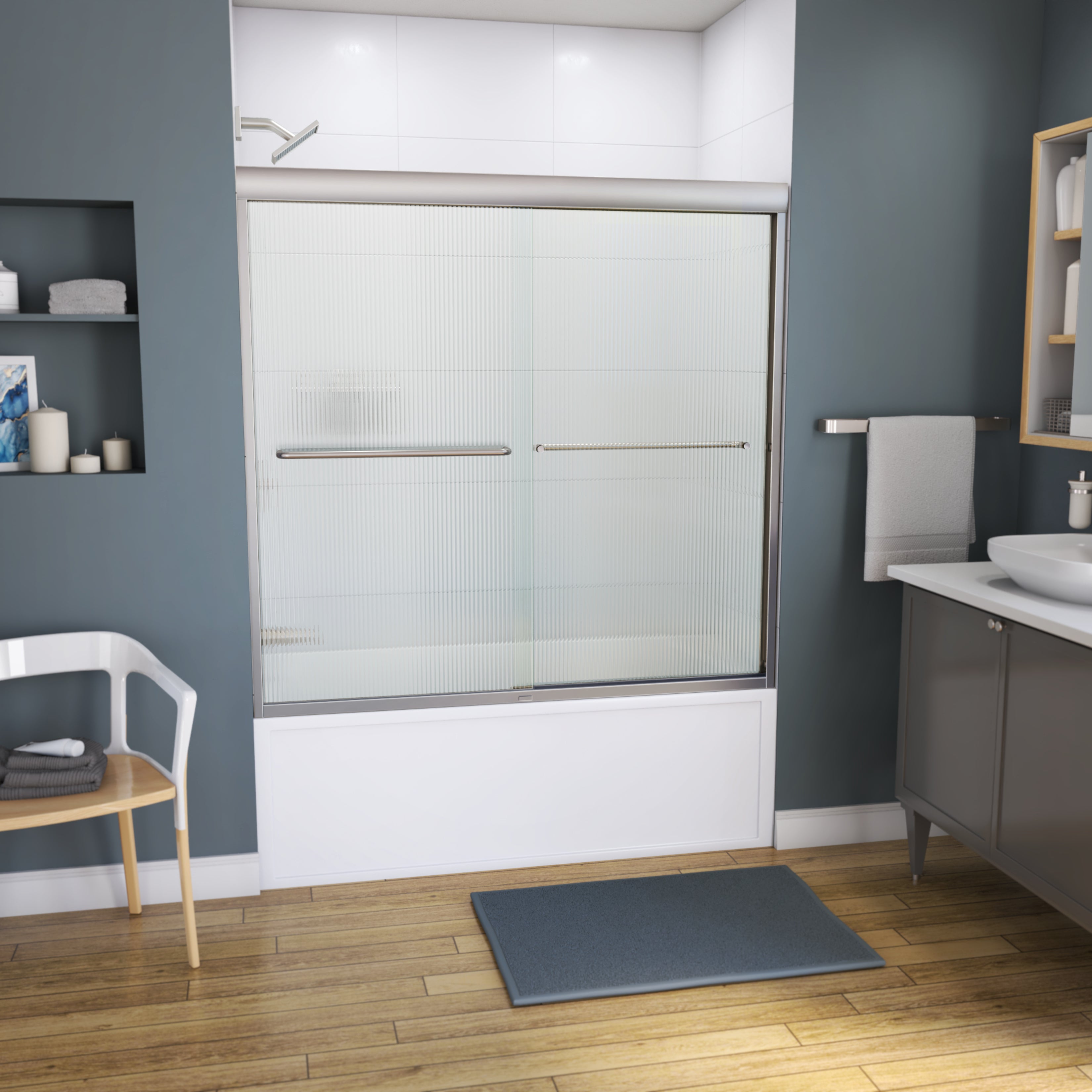 Maax Kameleon 55-59 x 57 in. 6 mm Bypass Tub Door