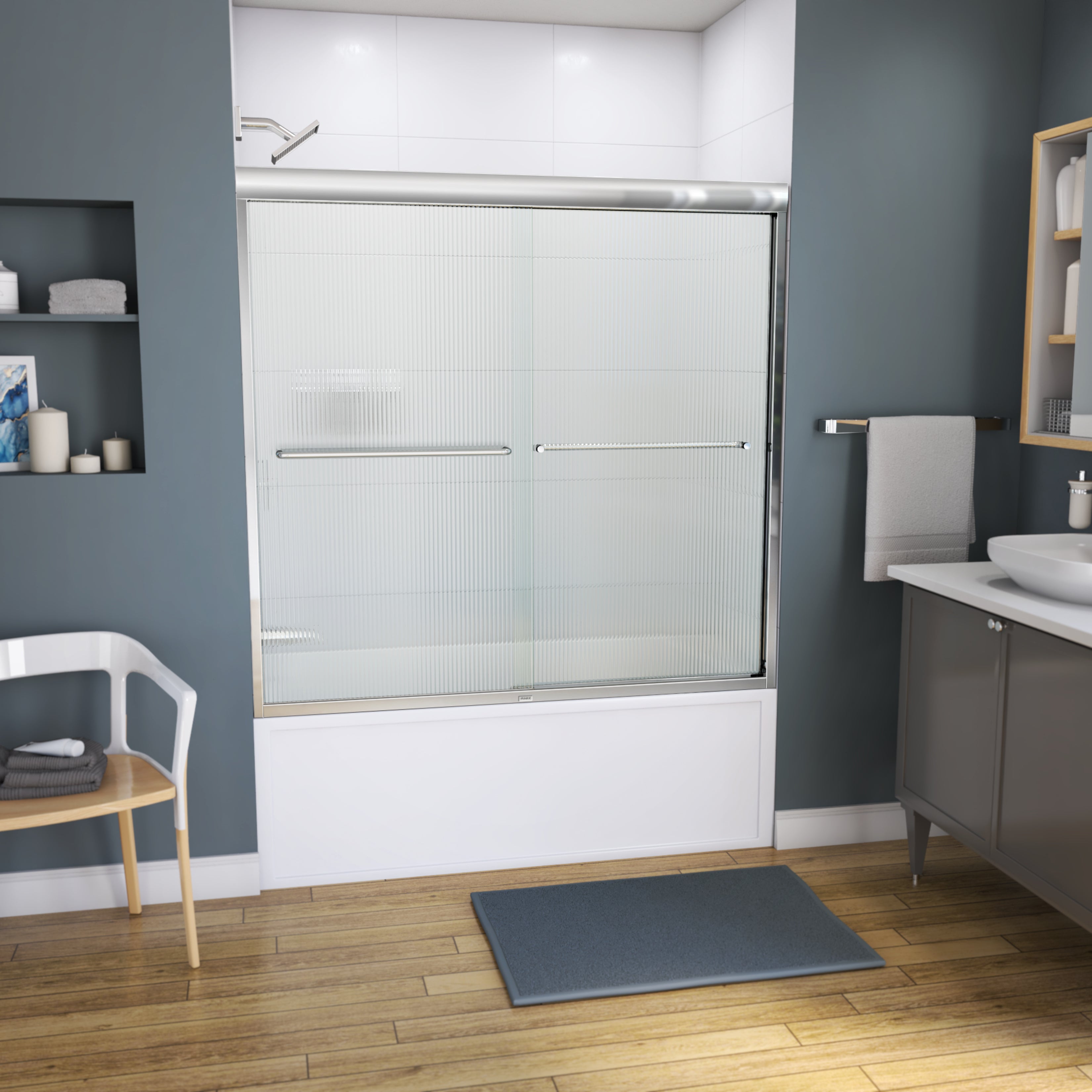 Maax Kameleon 55-59 x 57 in. 6 mm Bypass Tub Door