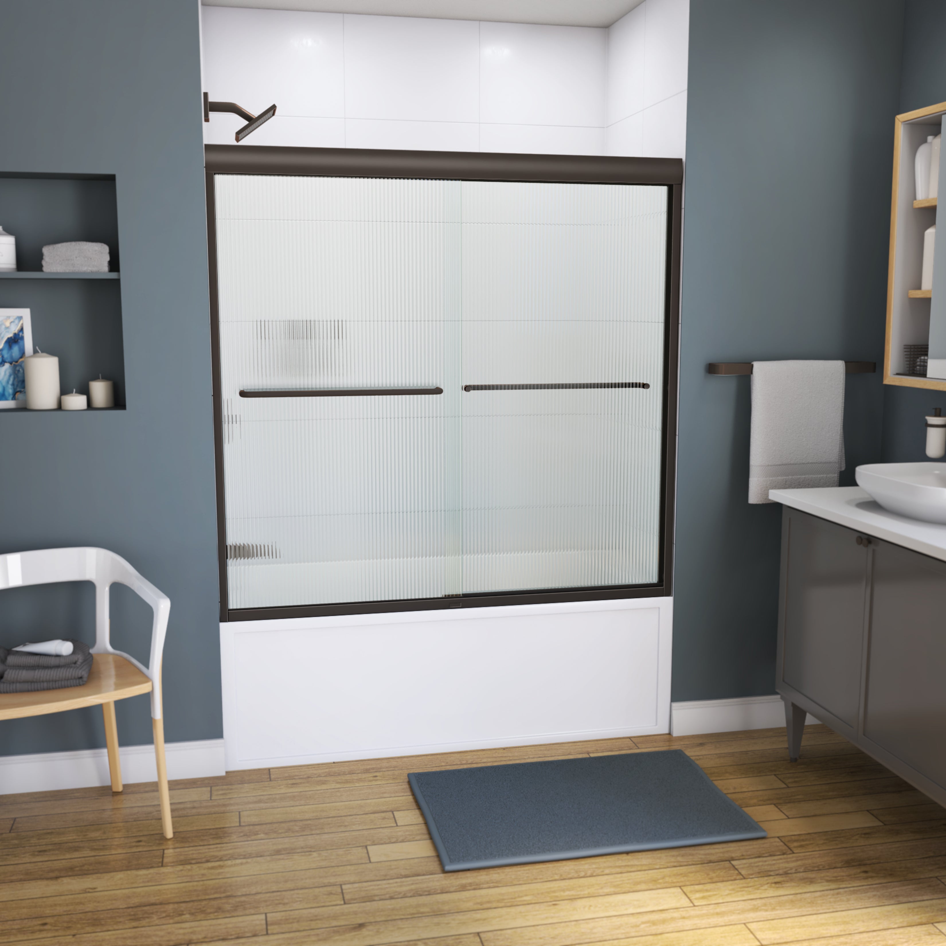 Maax Kameleon 55-59 x 57 in. 6 mm Bypass Tub Door