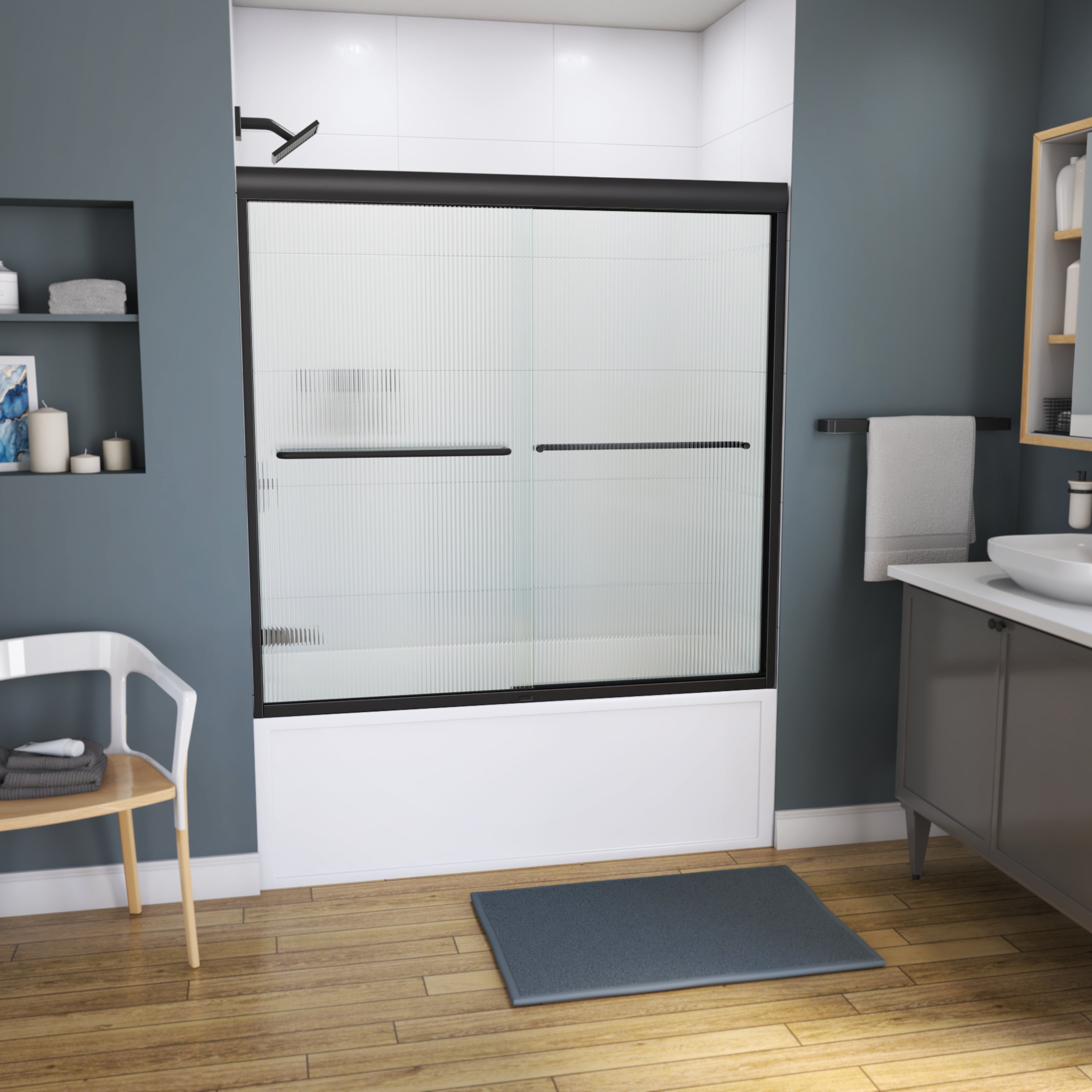 Maax Kameleon 55-59 x 57 in. 6 mm Bypass Tub Door