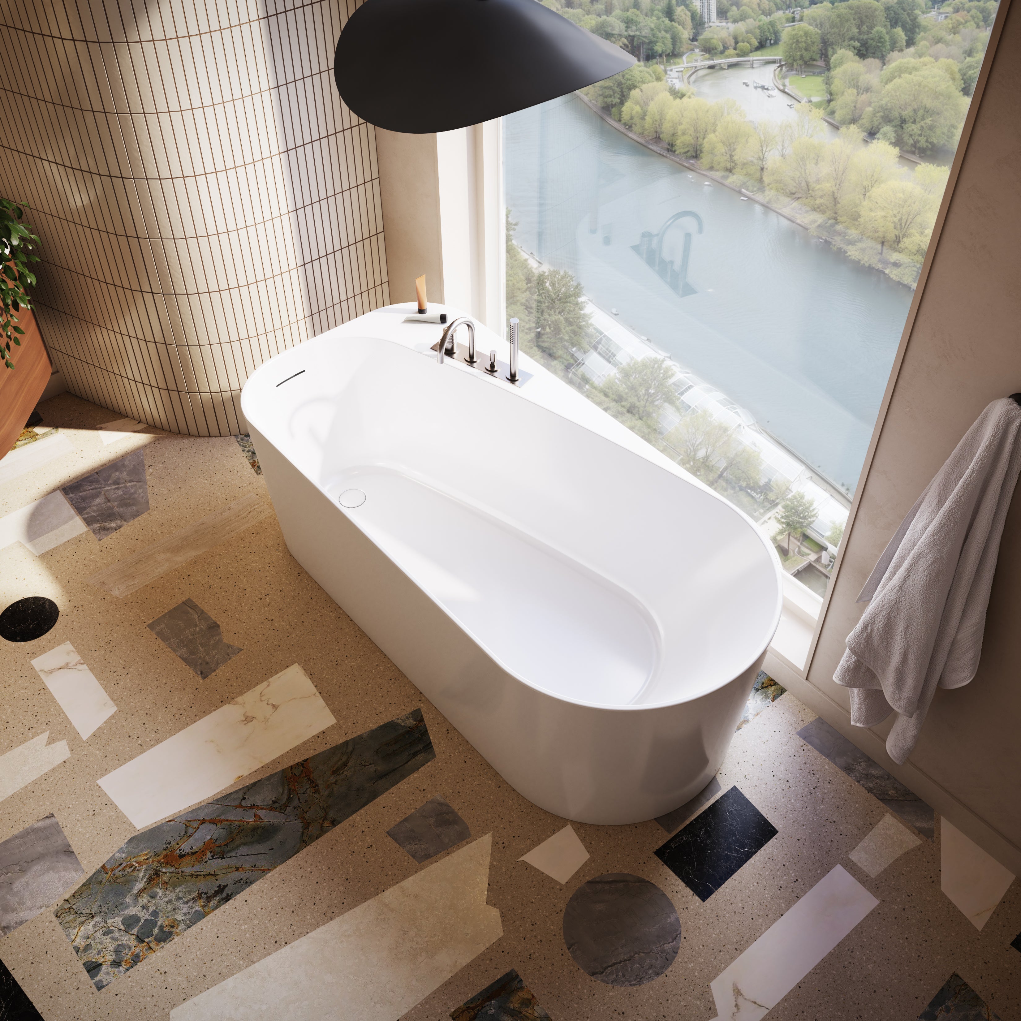 Maax Kuja 6732 Acrylic Freestanding End Drain Bathtub