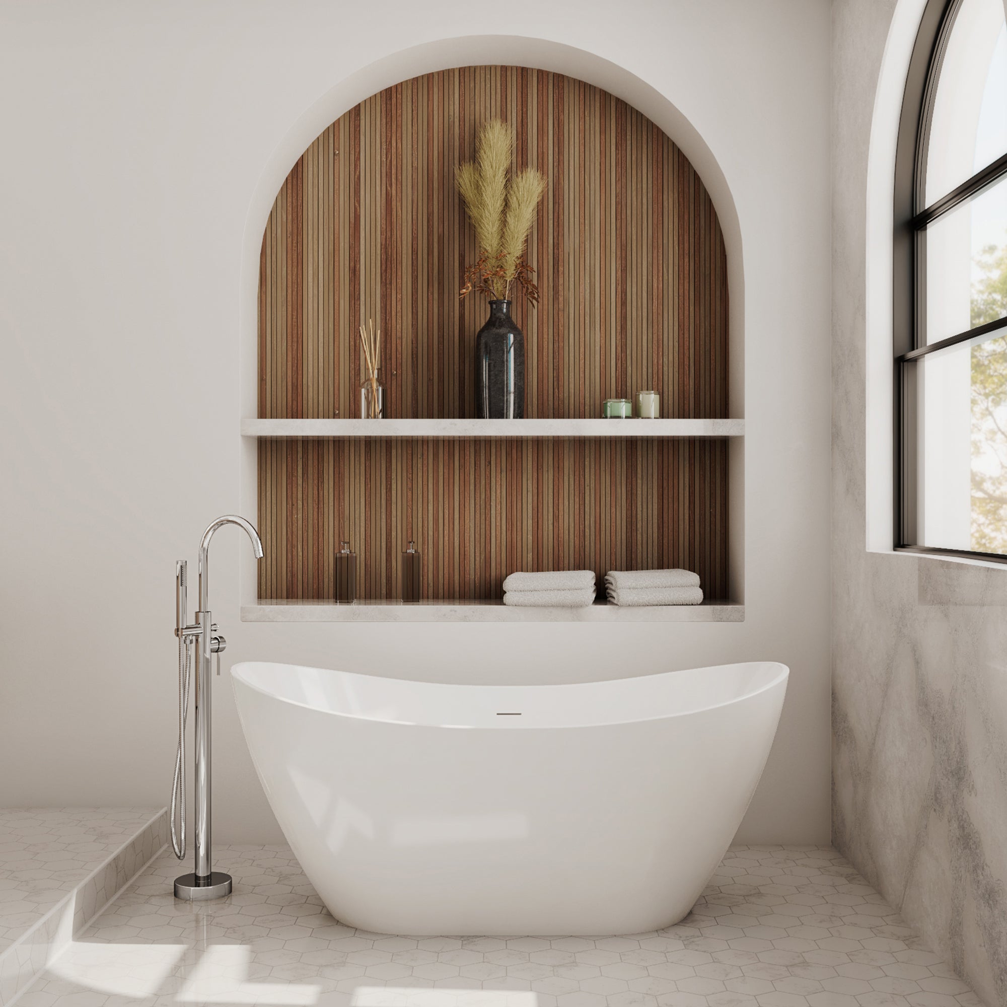 Maax Linosa Freestanding Tub Faucet with Handshower