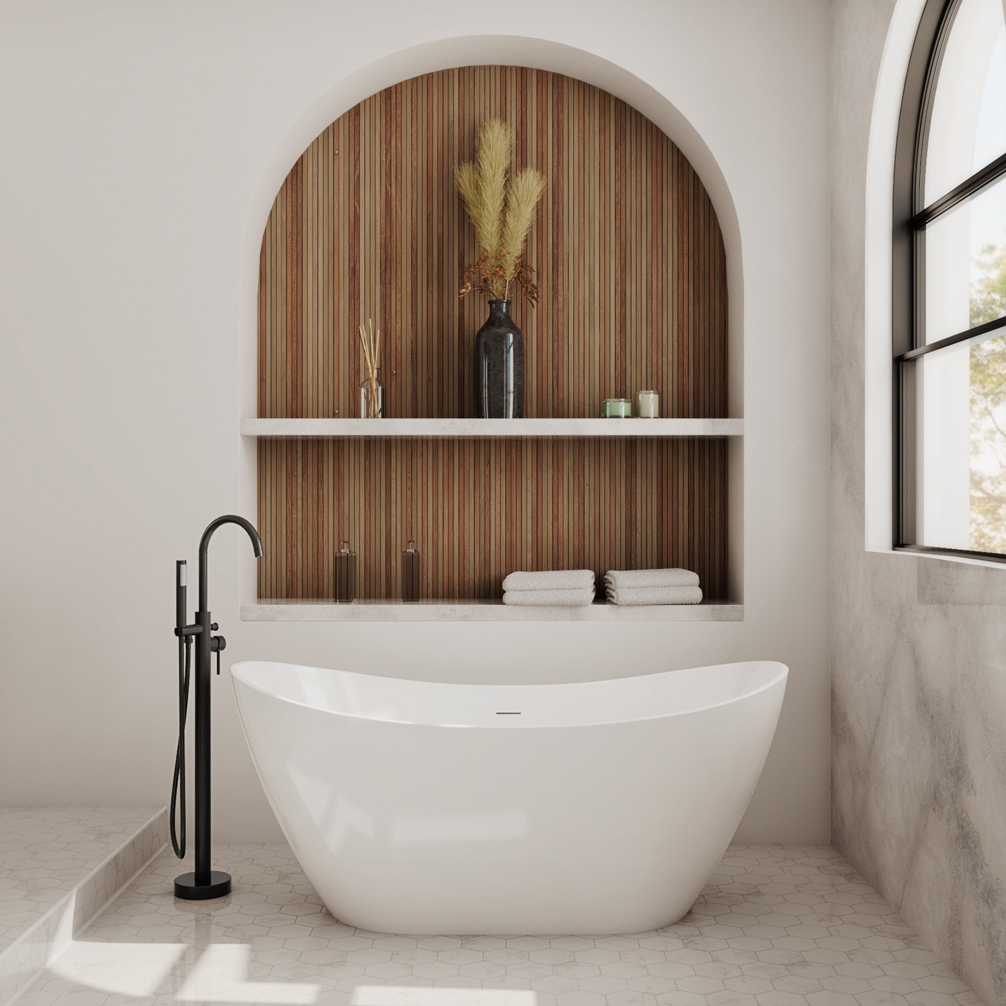 Maax Linosa Freestanding Tub Faucet with Handshower