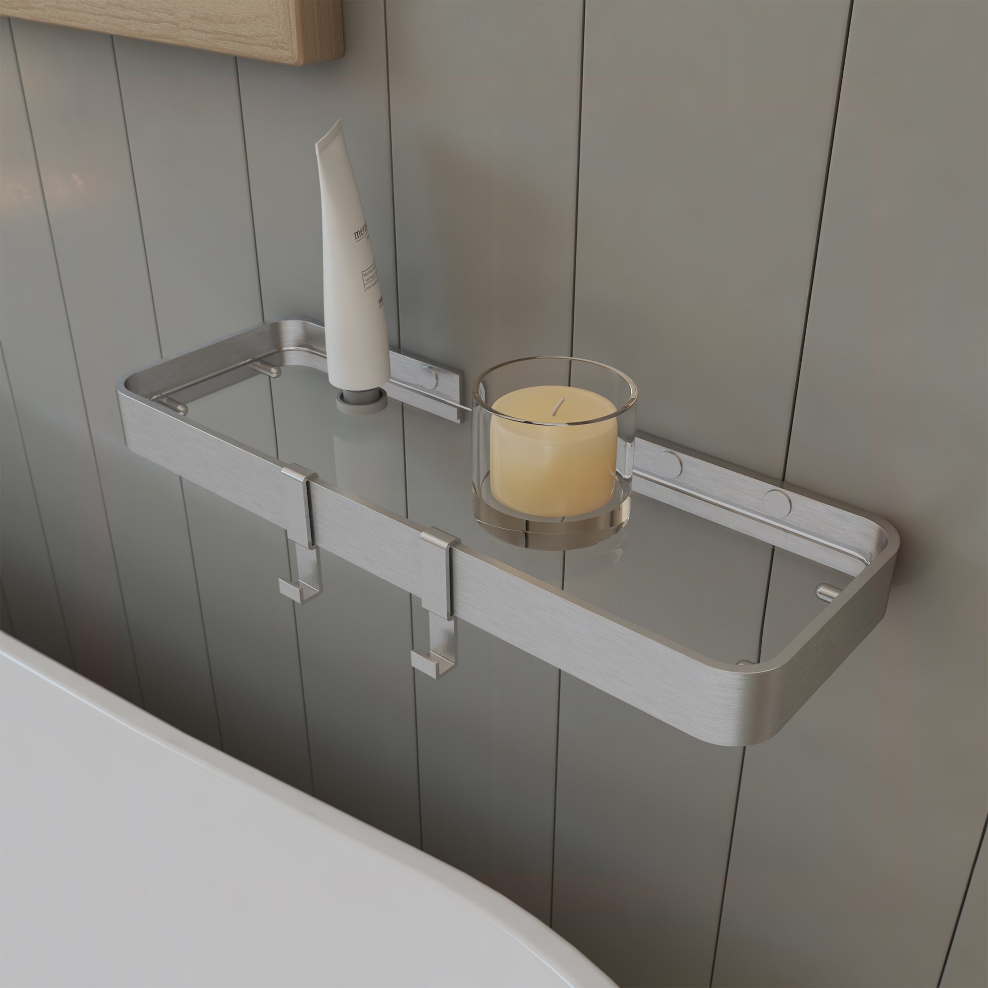 Maax Manhattan Rectangular Shelf with Glass