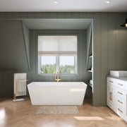 Maax Nota 67 x 31 Acrylic Freestanding Center Drain Bathtub with White Skirt