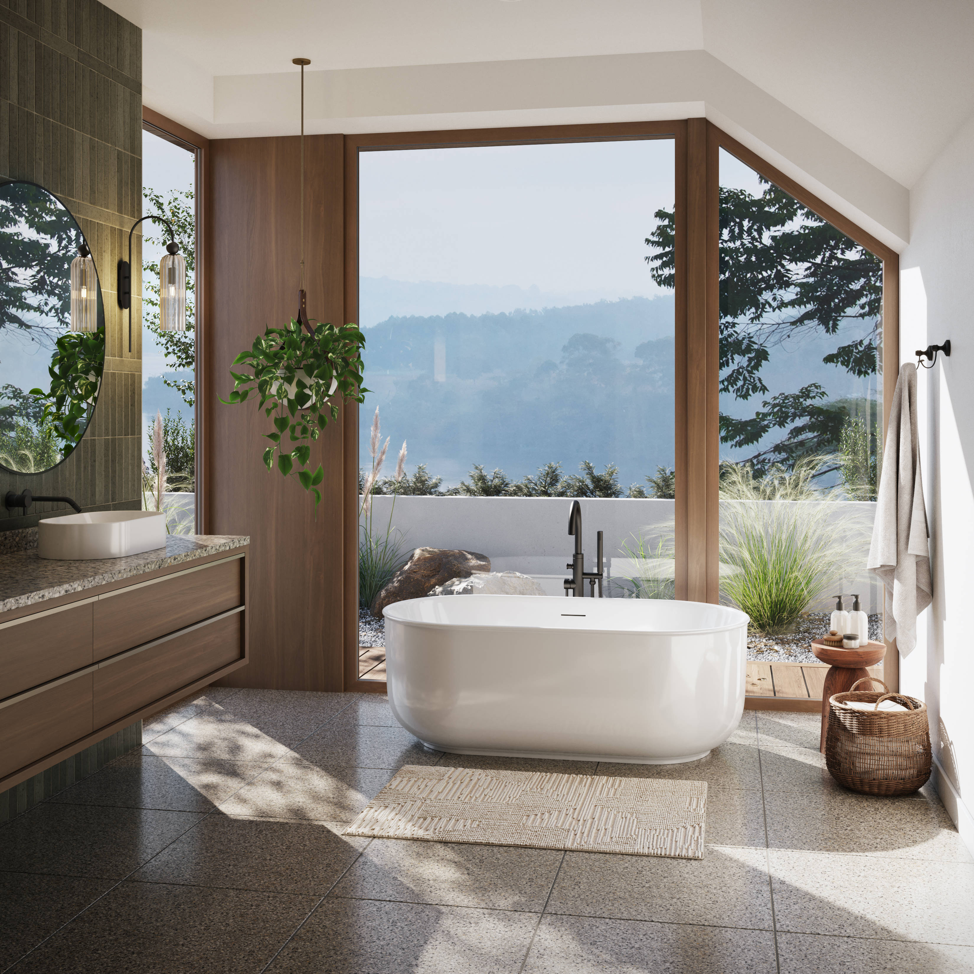 Maax Ommu 5932 Acrylic Freestanding Center Drain Bathtub