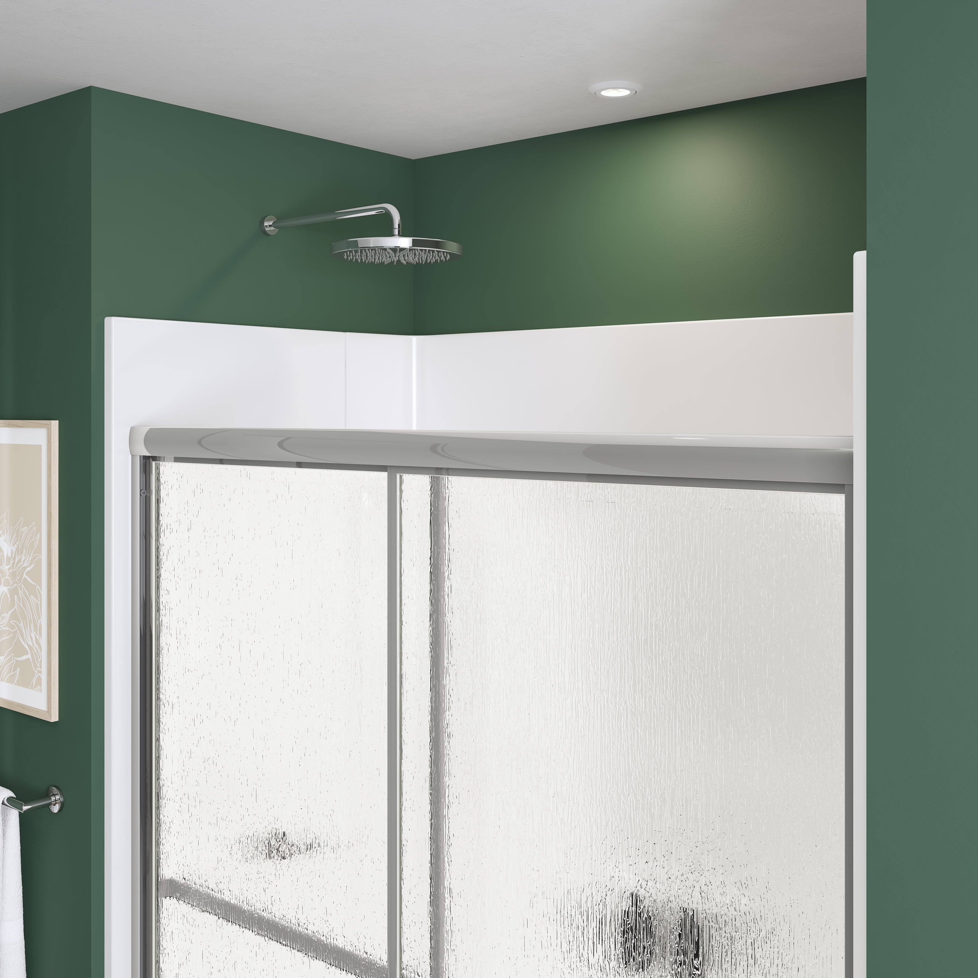 Maax Polar 42-47 ½ x 68 in. Bypass Shower Door for Alcove Installation with Raindrop glass in Chrome