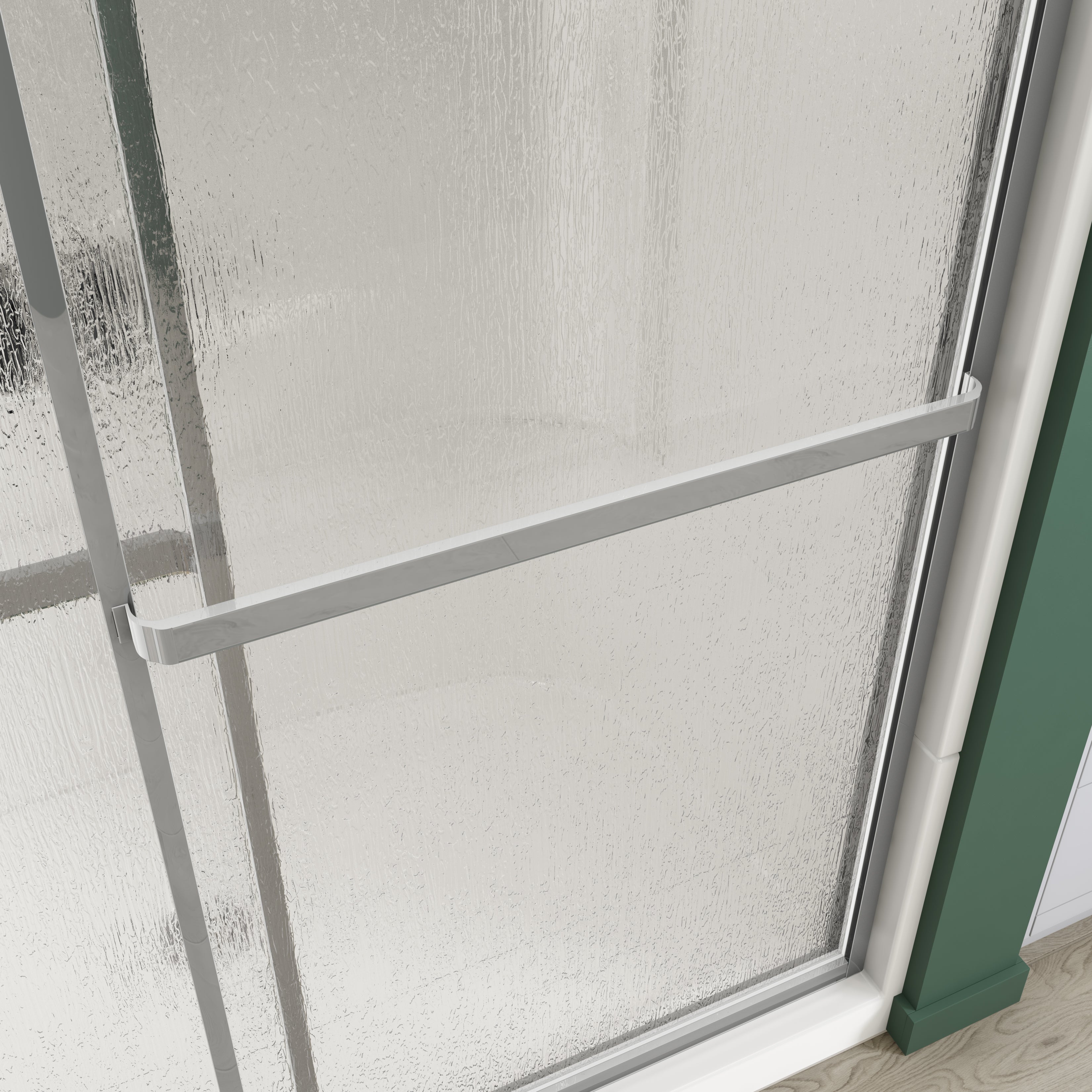 Maax Polar 54-59 ½ x 68 in. Bypass Shower Door for Alcove Installation with Raindrop glass in Chrome