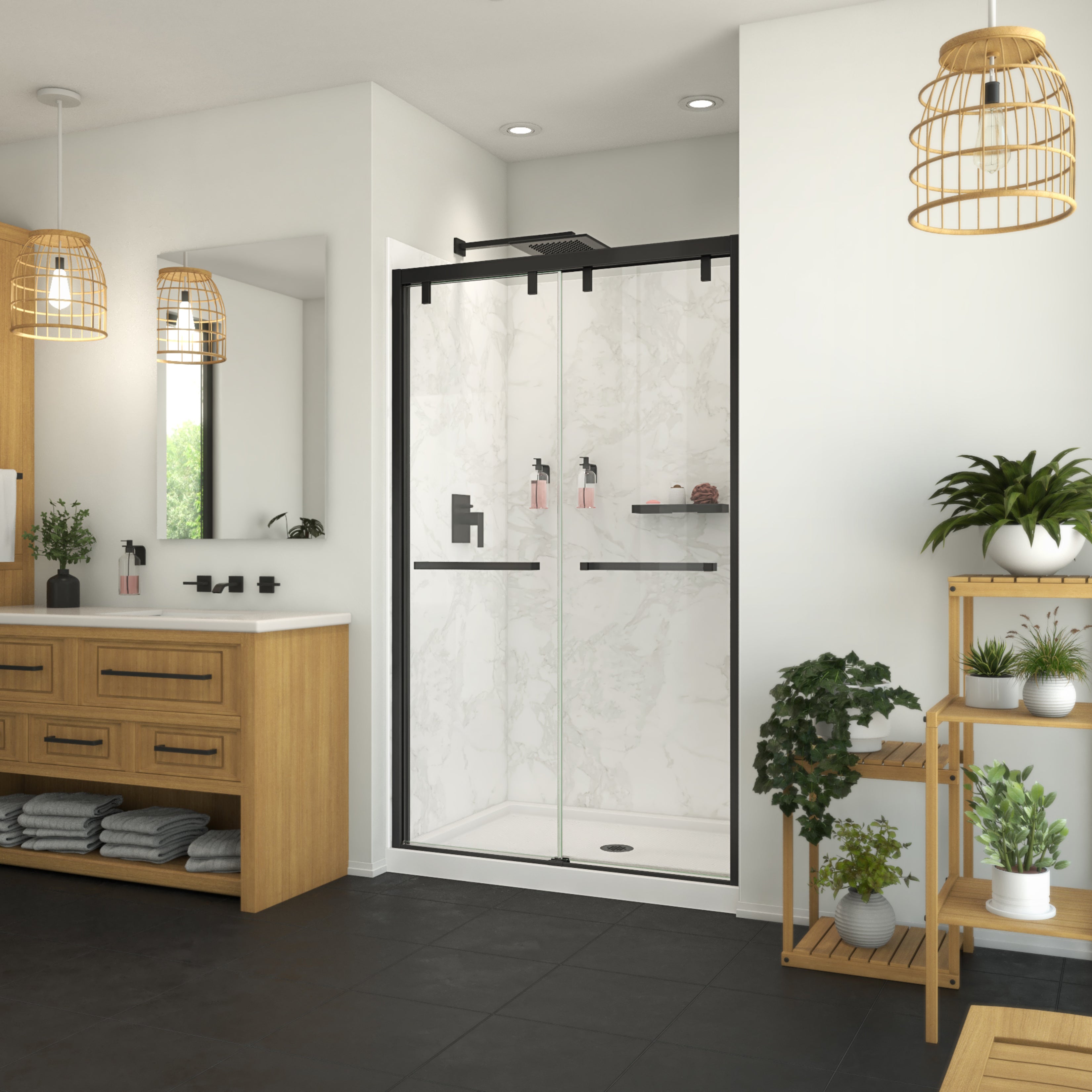 Maax Utile 4836 Composite Direct-to-Stud Three-Piece Alcove Shower Wall Kit