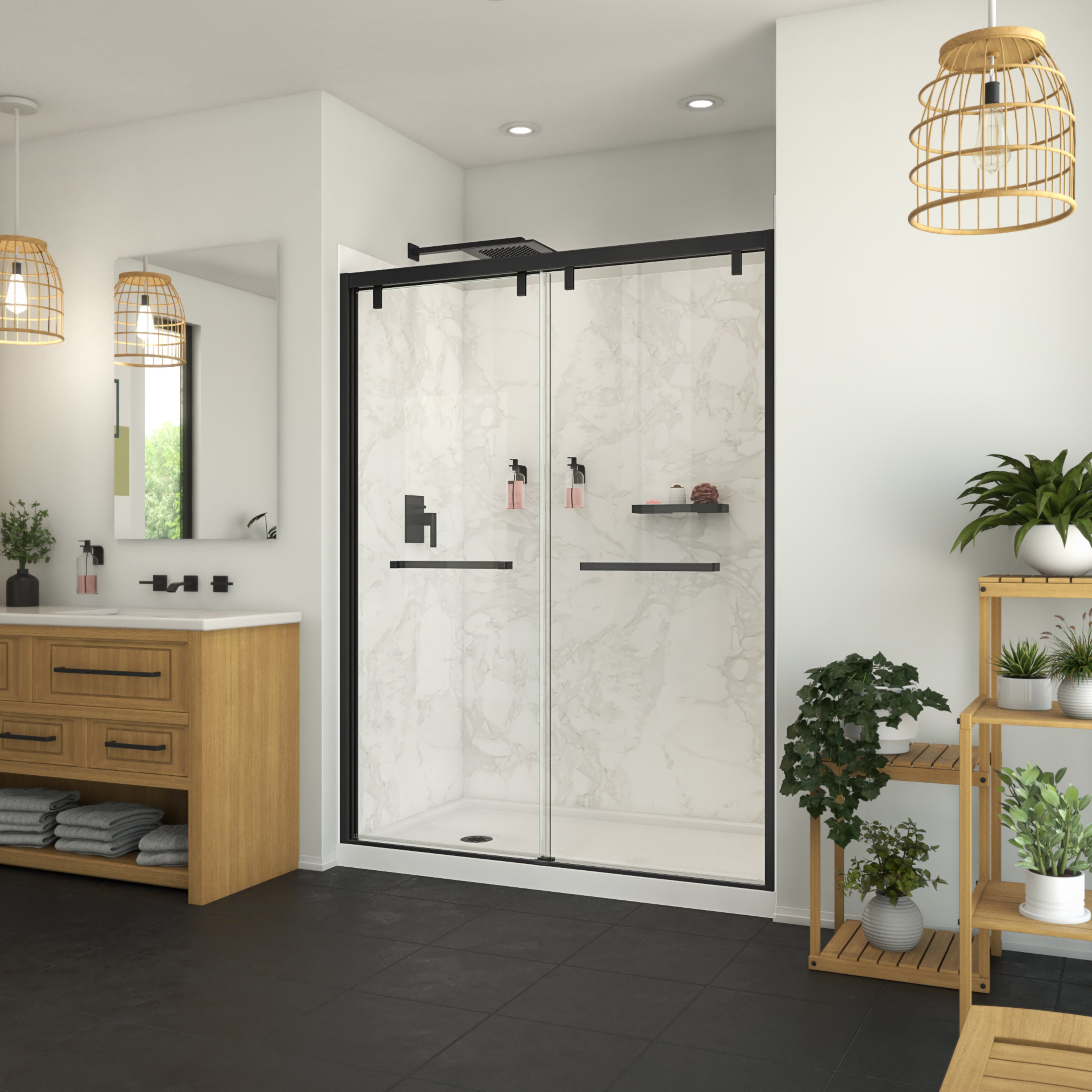 Maax Utile 6036 Composite Direct-to-Stud Three-Piece Alcove Shower Wall Kit