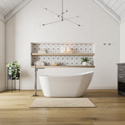 Maax Sinfoni 59 x 28 Acrylic Freestanding End Drain Bathtub in White with White Skirt