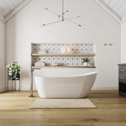 Maax Sinfoni 67 x 29 Acrylic Freestanding End Drain Bathtub with White Skirt