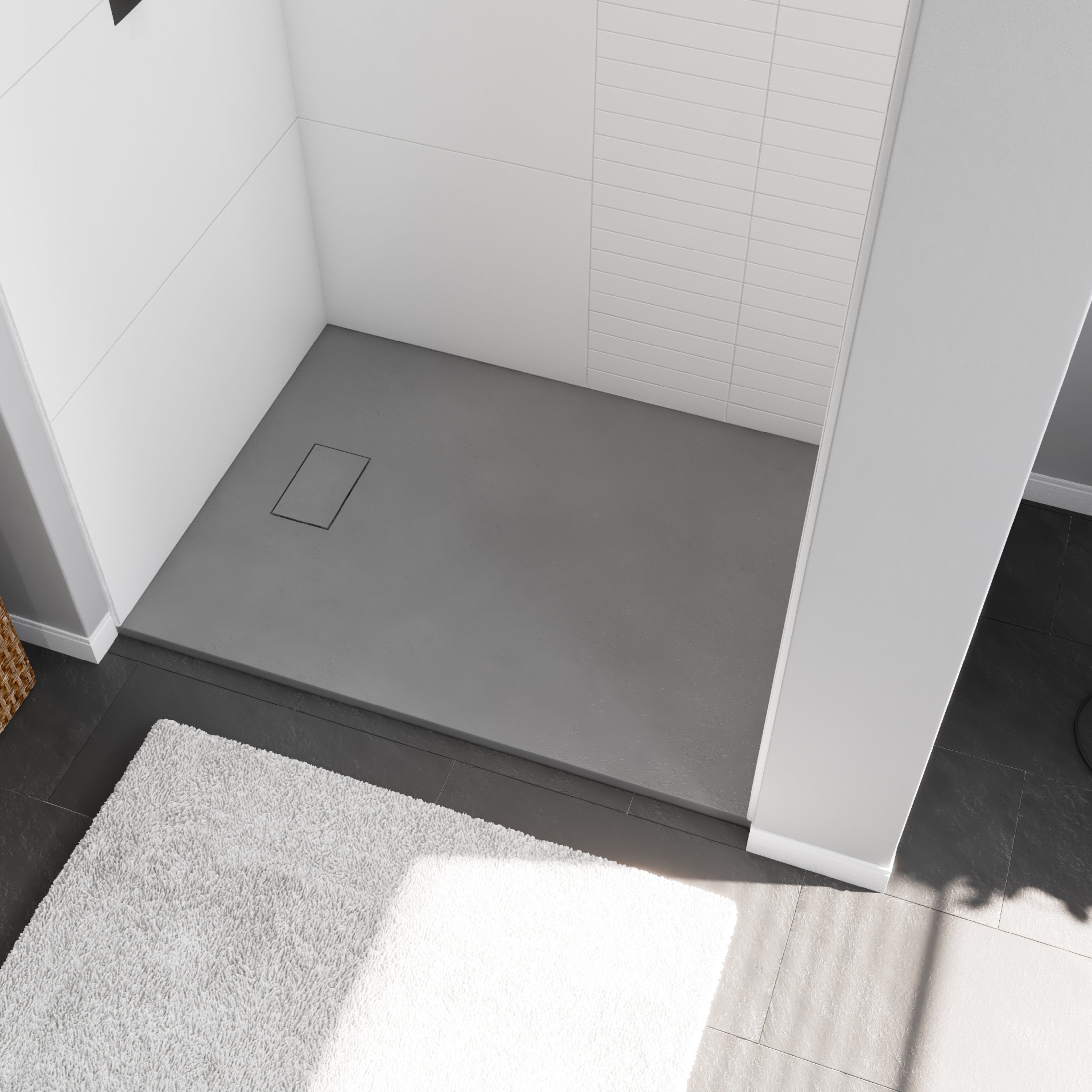 Maax Stonea 4832 Solid Surface Universal Shower Base with End Drain