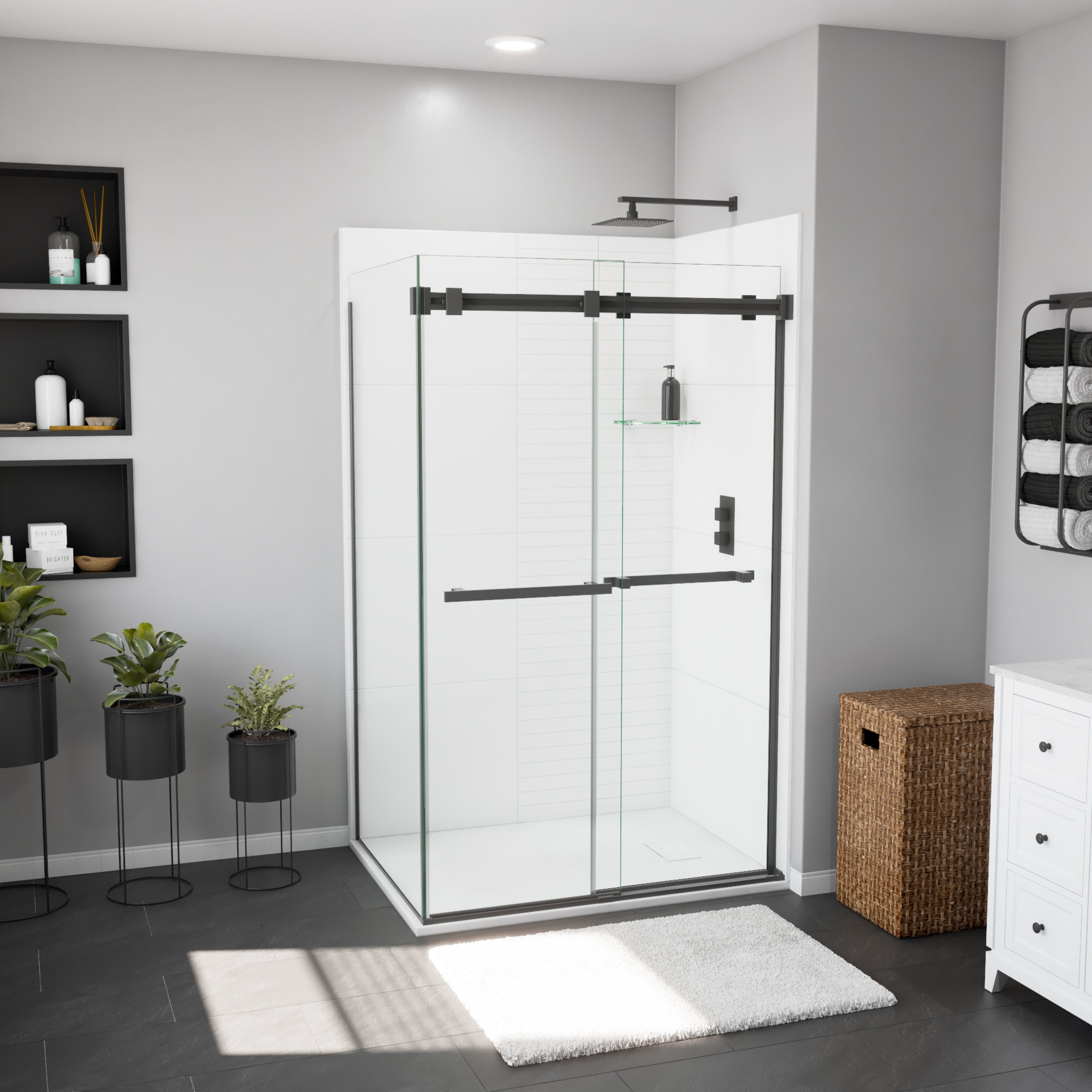 Maax Stonea 4832 Solid Surface Universal Shower Base with End Drain